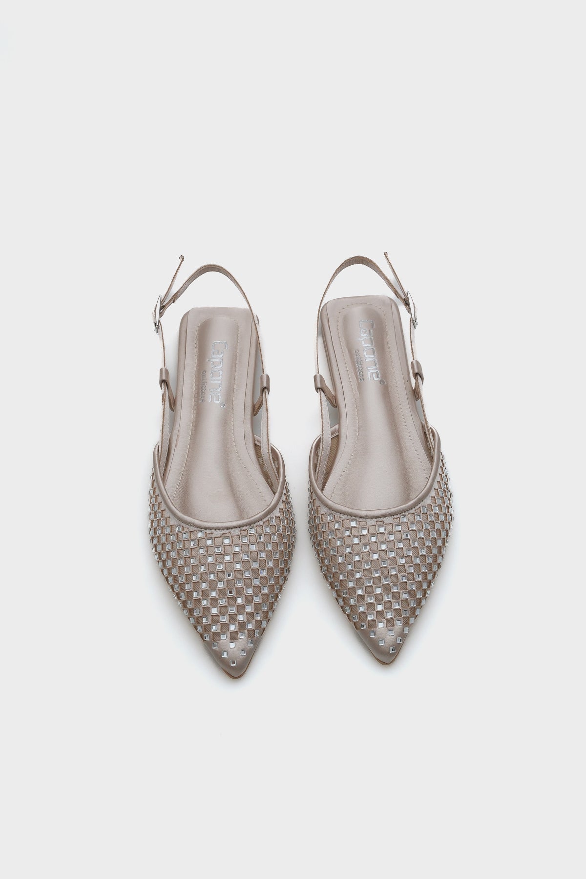 Alene Sivri Burunlu Fileli Taşlı Arkası Bantlı Kadın Babet