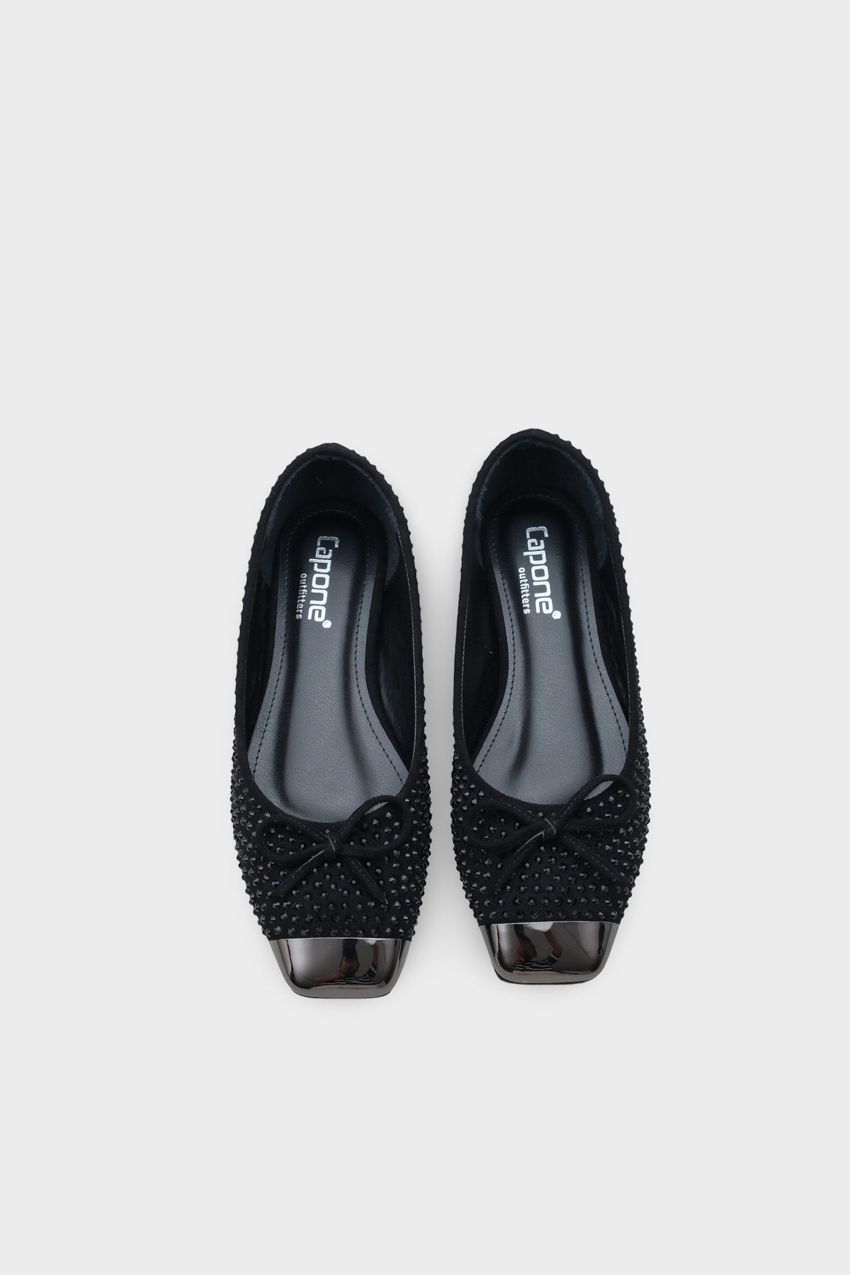 Judie Metal Küt Burunlu Taşlı Babet