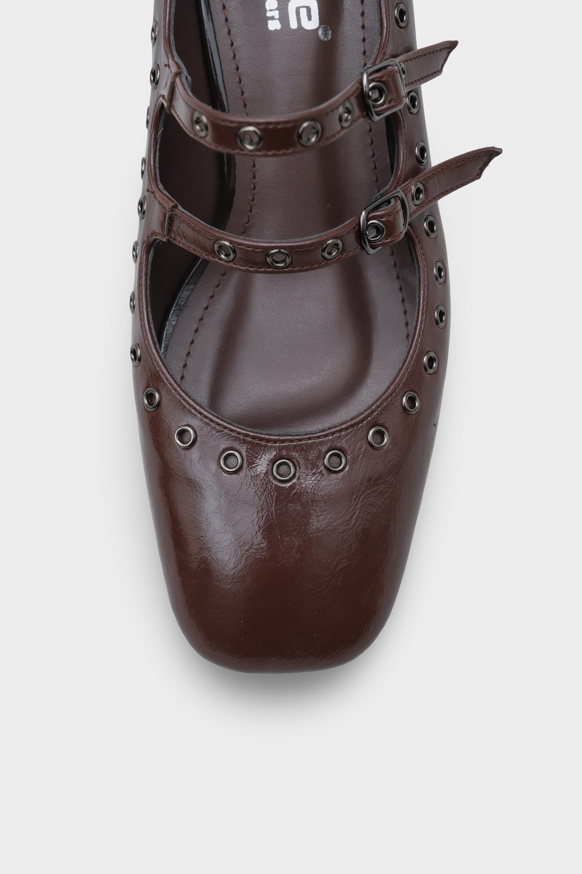 Sharona Orta Topuklu Bantlı Zımbalı Mary Jane Kadın Ayakkabı