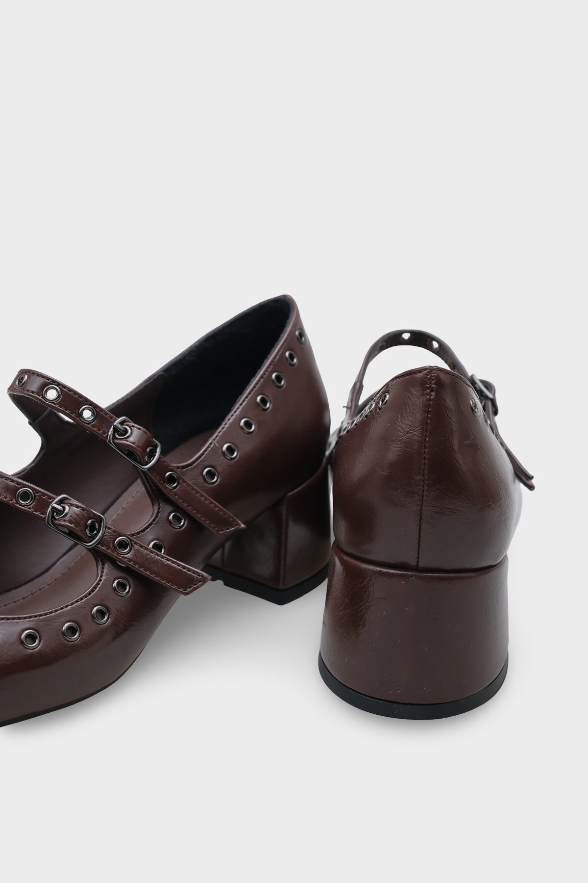 Sharona Orta Topuklu Bantlı Zımbalı Mary Jane Kadın Ayakkabı