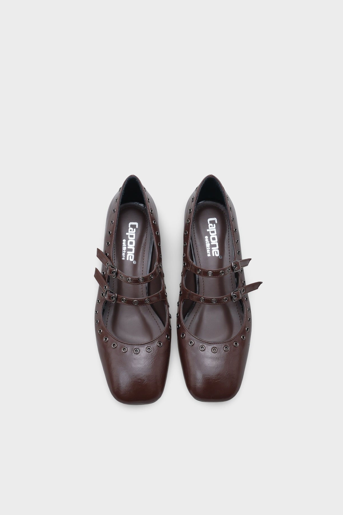 Sharona Orta Topuklu Bantlı Zımbalı Mary Jane Kadın Ayakkabı