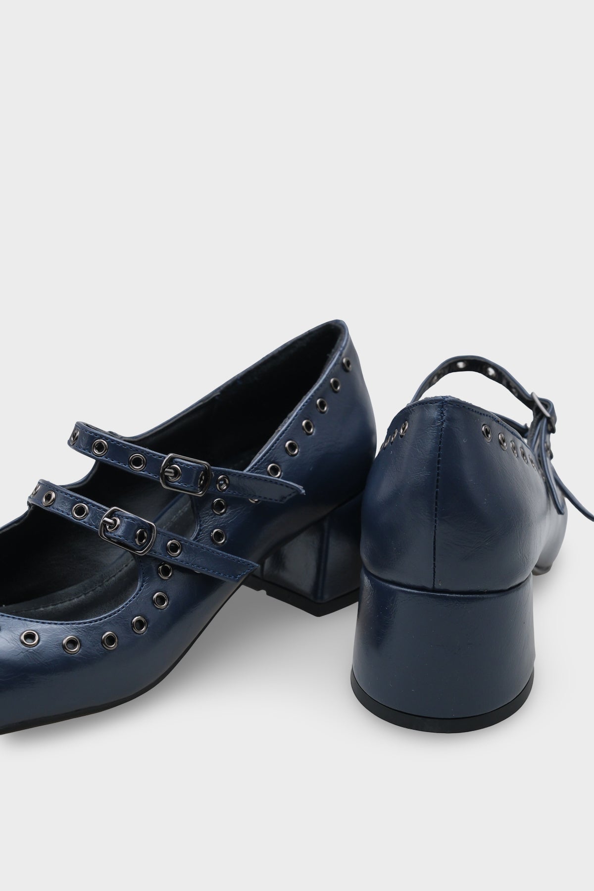 Sharona Orta Topuklu Bantlı Zımbalı Mary Jane Kadın Ayakkabı