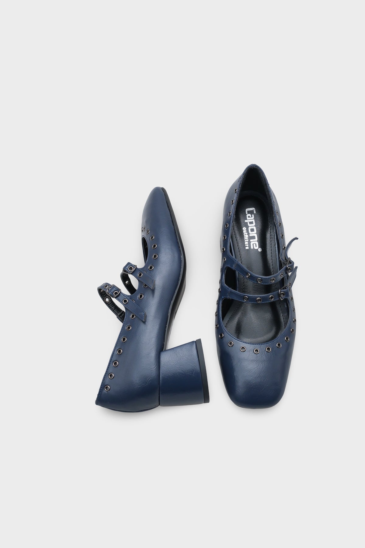 Sharona Orta Topuklu Bantlı Zımbalı Mary Jane Kadın Ayakkabı