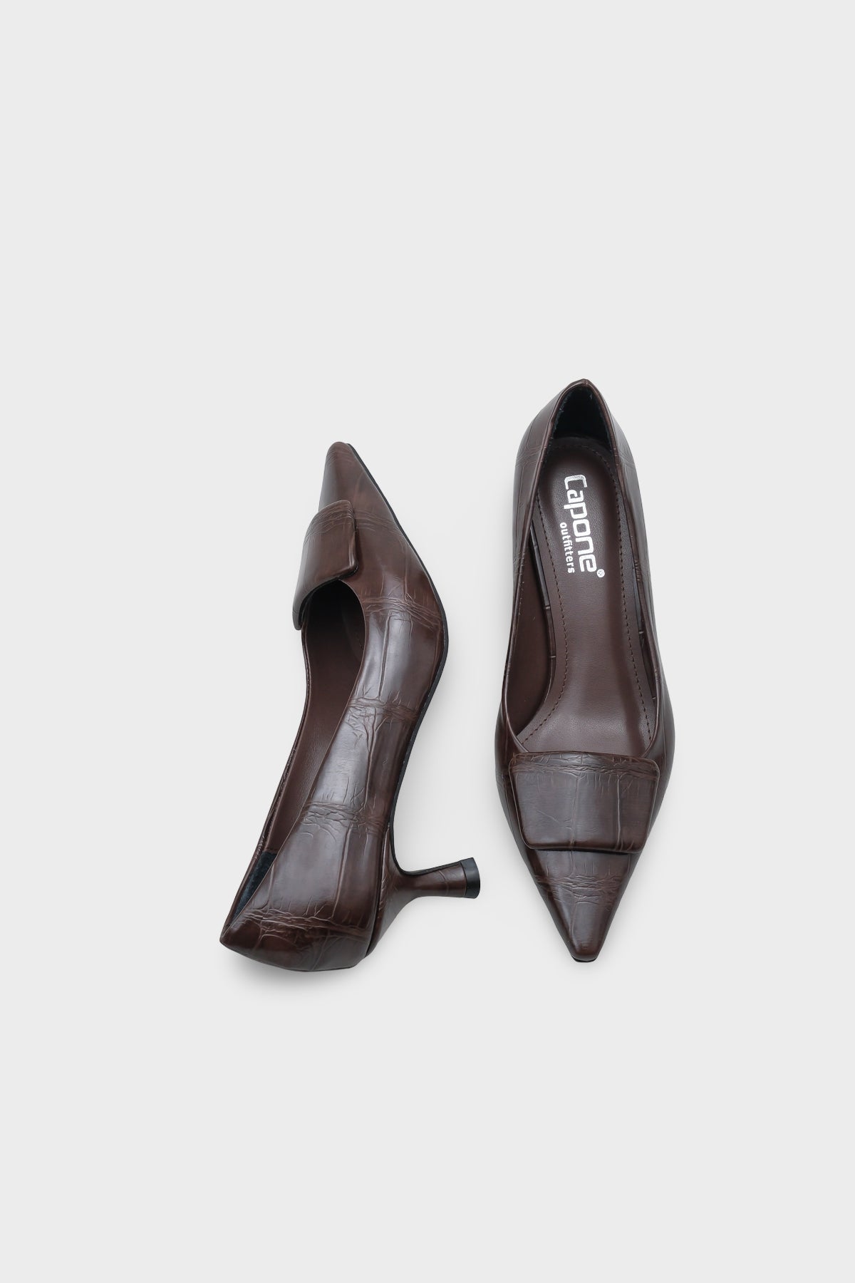 Kathleen Orta Topuklu Kroko Desenli Kadın Günlük Şık Ayakkabı