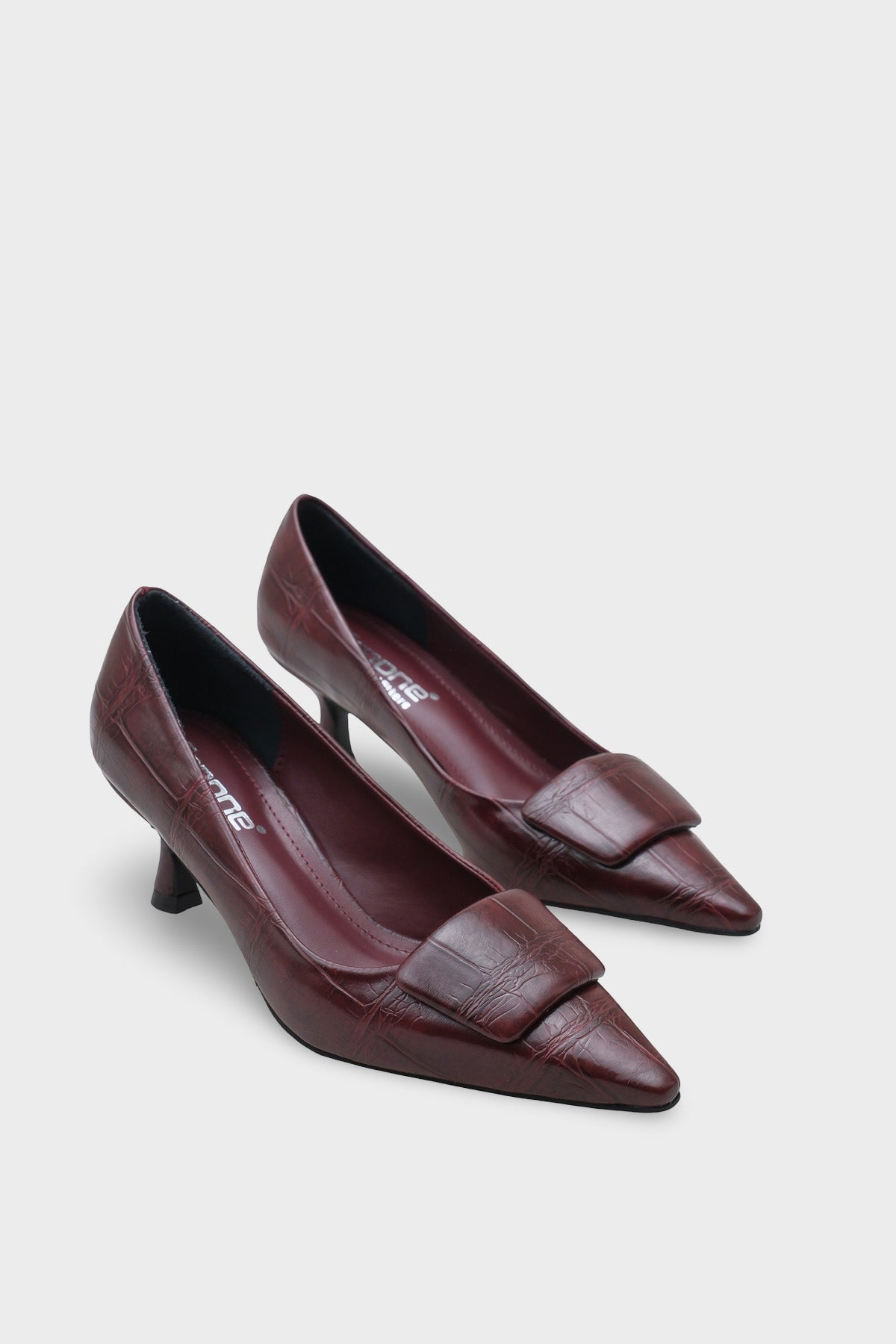 Kathleen Orta Topuklu Kroko Desenli Kadın Günlük Şık Ayakkabı