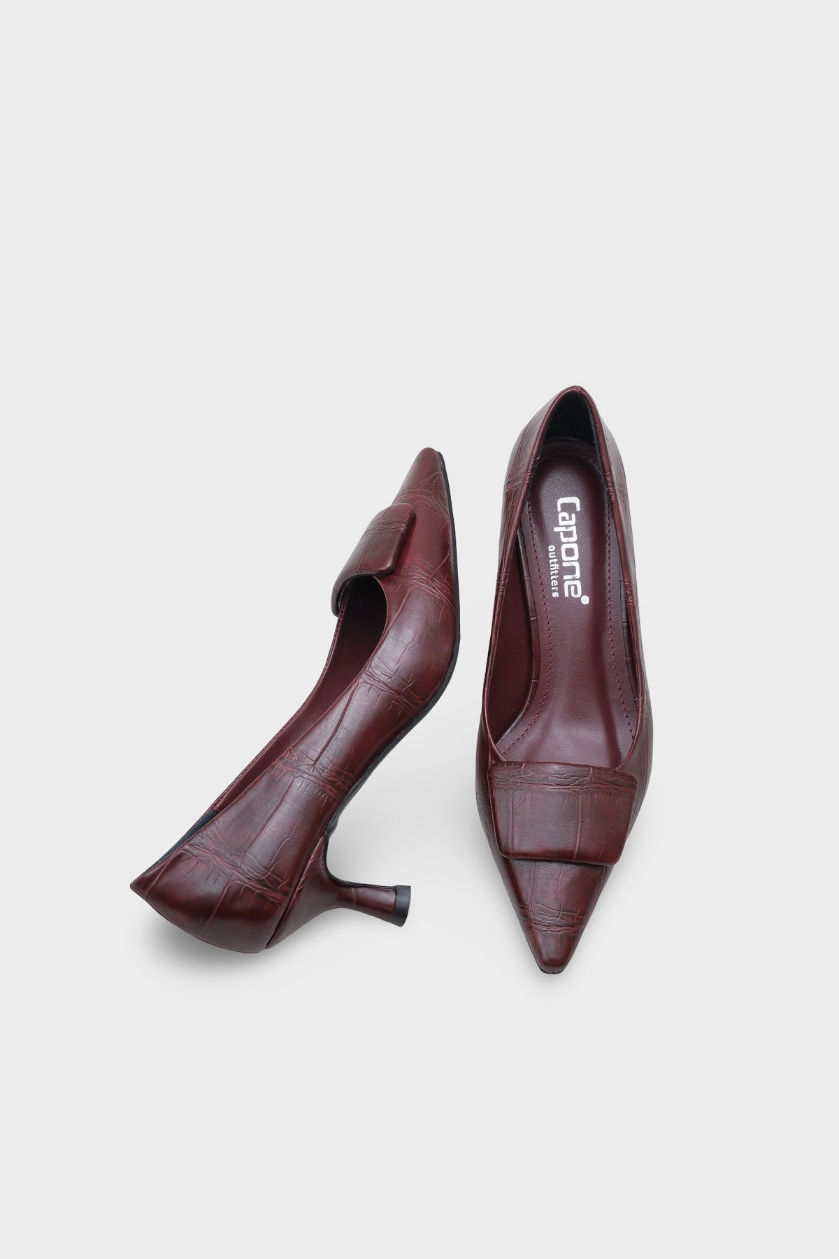 Kathleen Orta Topuklu Kroko Desenli Kadın Günlük Şık Ayakkabı