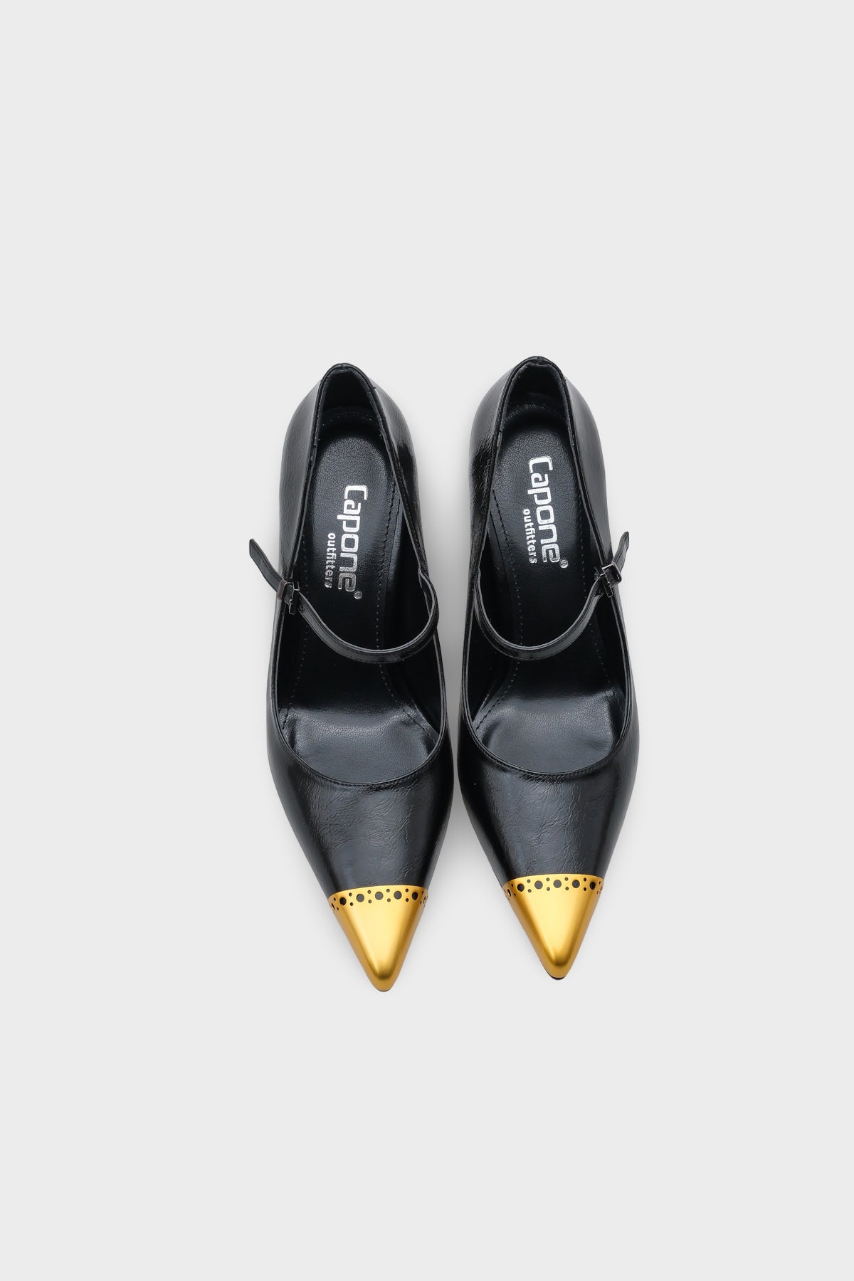 Leigh Sivri Metal Burunlu Orta Topuklu Rugan Görünümlü Kadın Ayakkabı