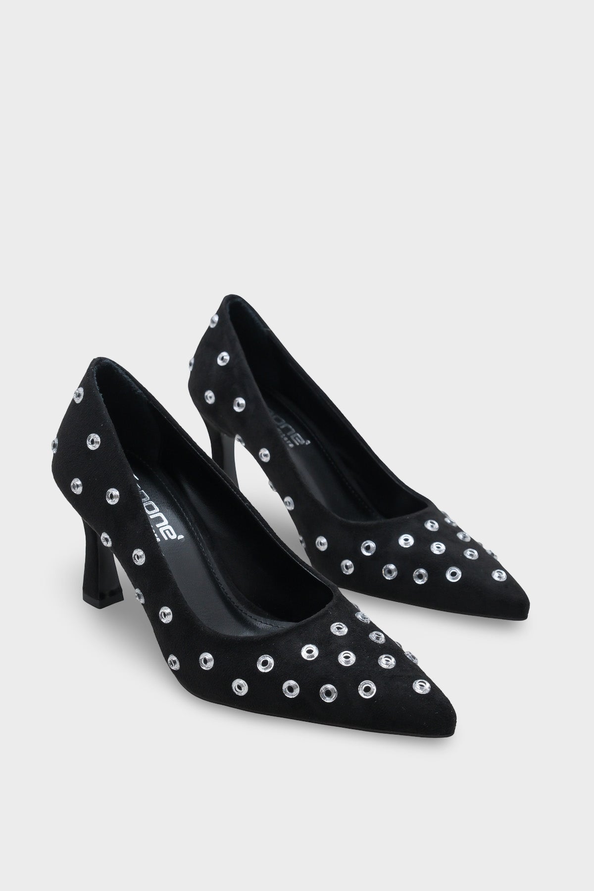 Emmya Orta Topuklu Zımbalı Kadife Stiletto