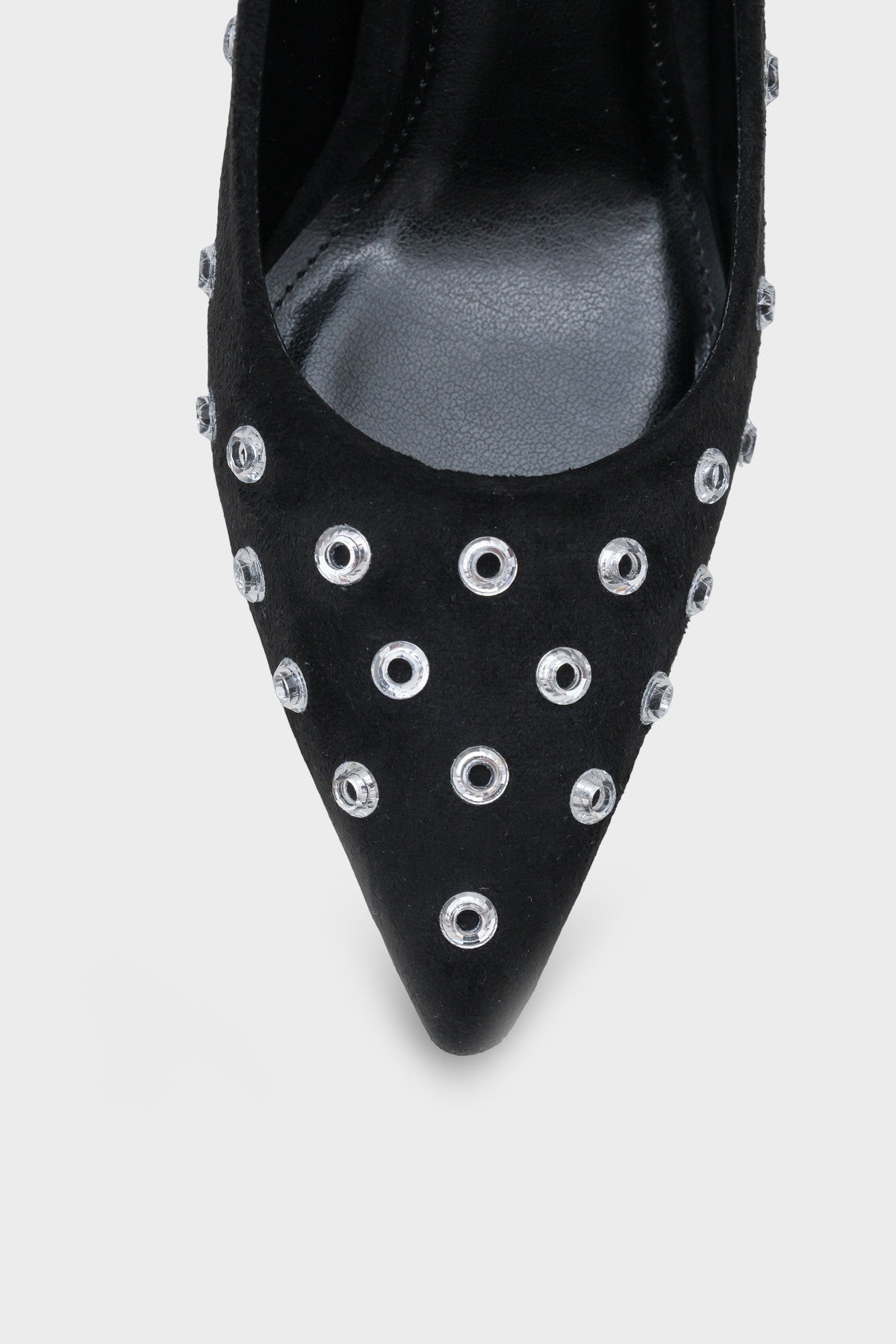 Emmya Orta Topuklu Zımbalı Kadife Stiletto