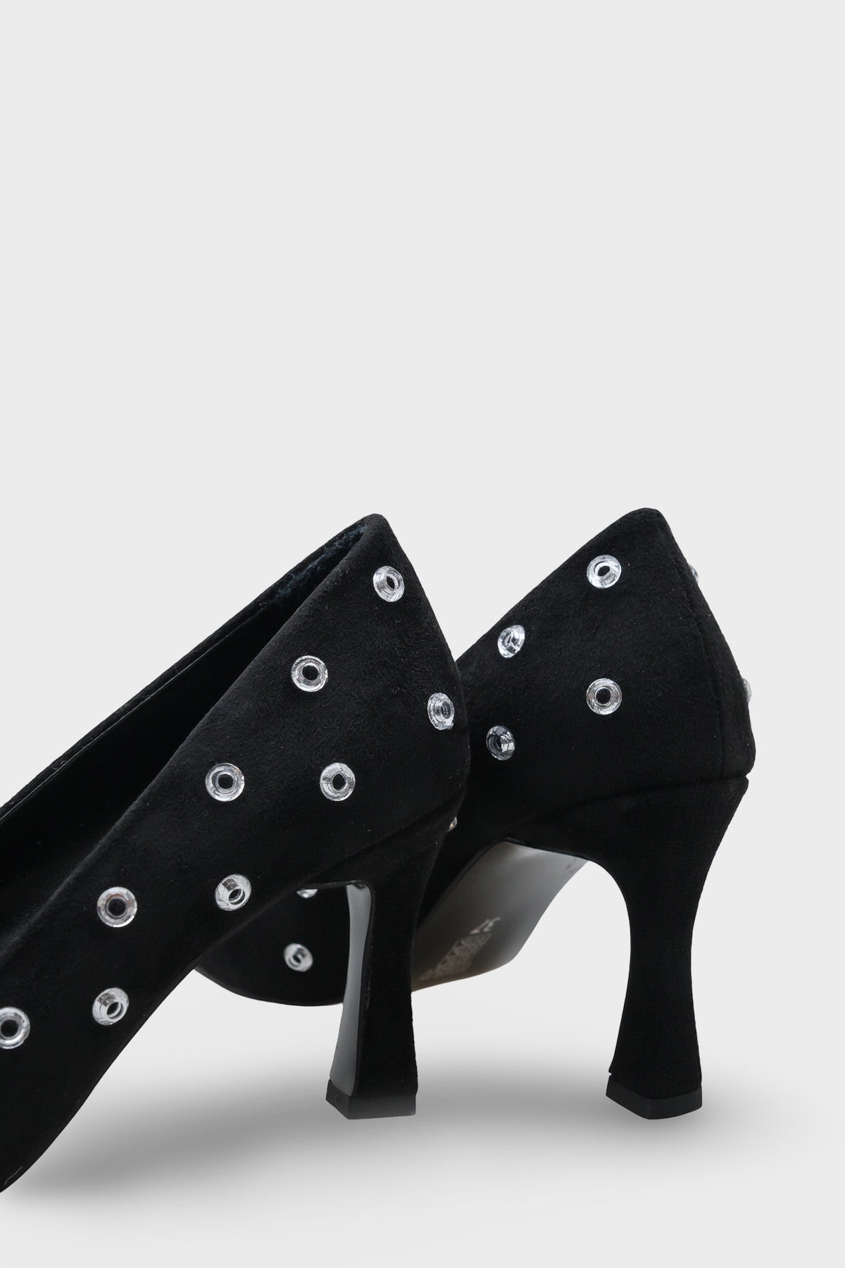 Emmya Orta Topuklu Zımbalı Kadife Stiletto