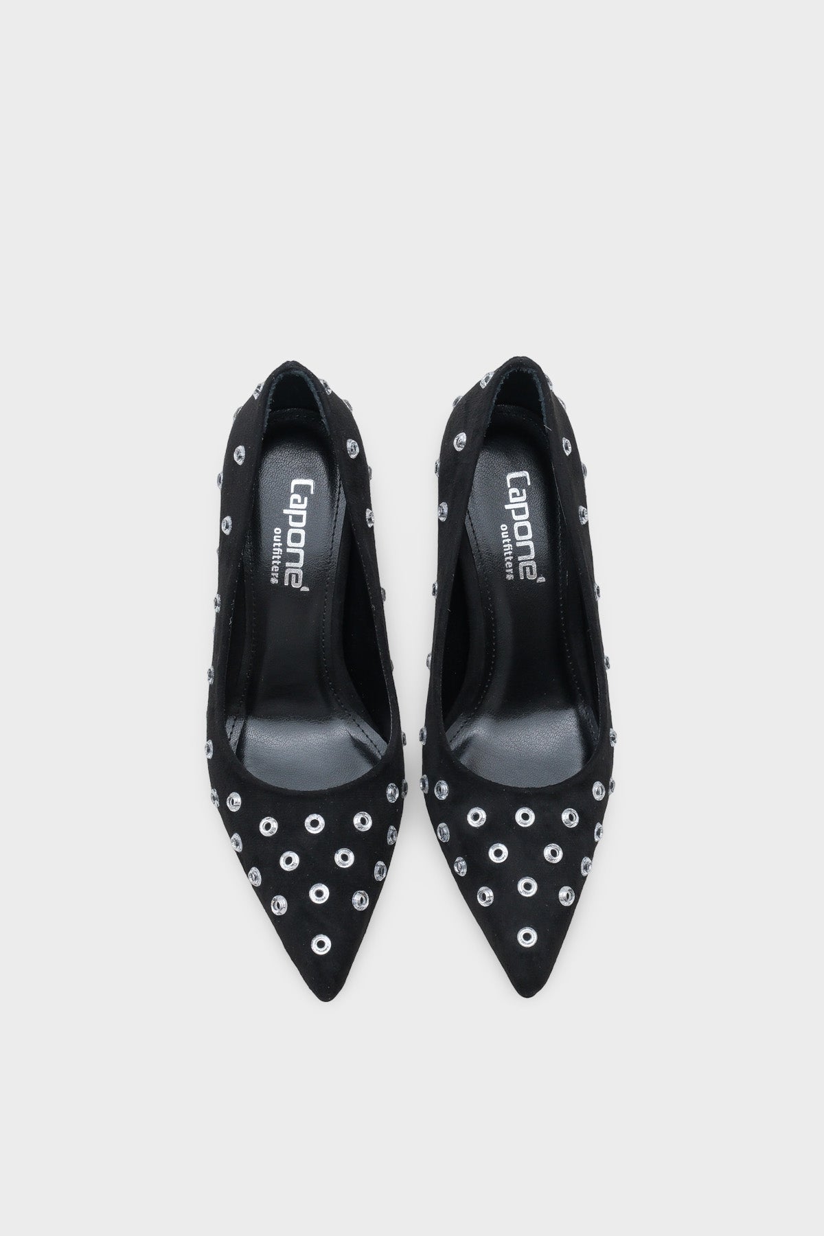 Emmya Orta Topuklu Zımbalı Kadife Stiletto