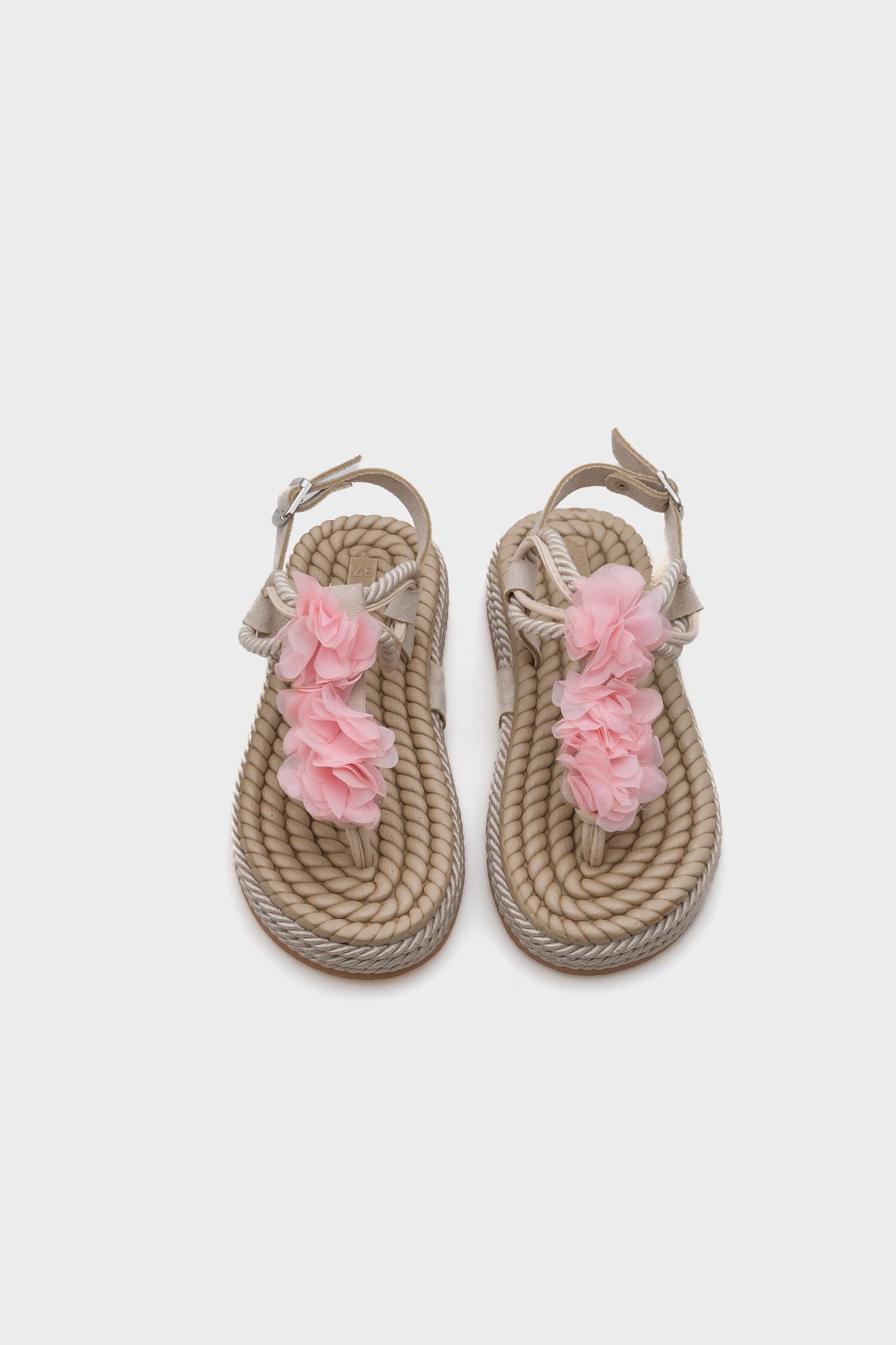 Cornelia Hasır Parmak Arası Çiçekli Kadın Sandalet