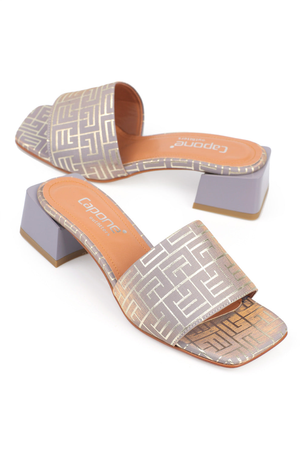 Cathleen  Küt Burunlu Orta Topuklu Saten Kadın Terlik