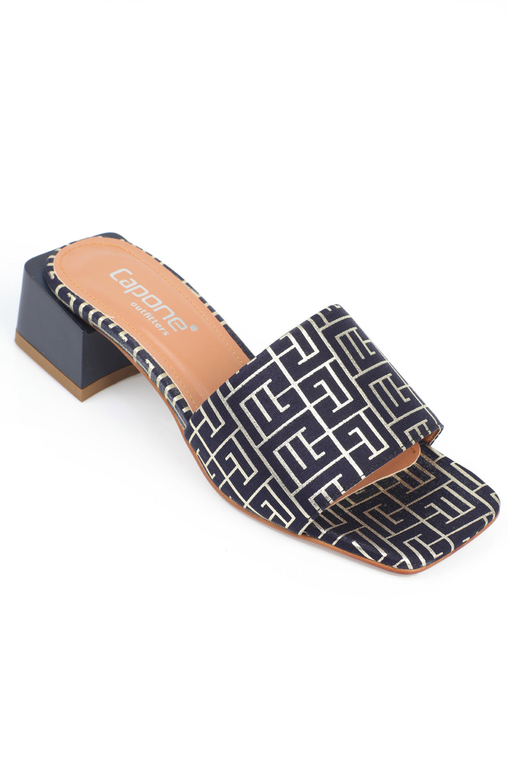 Cathleen  Küt Burunlu Orta Topuklu Saten Kadın Terlik