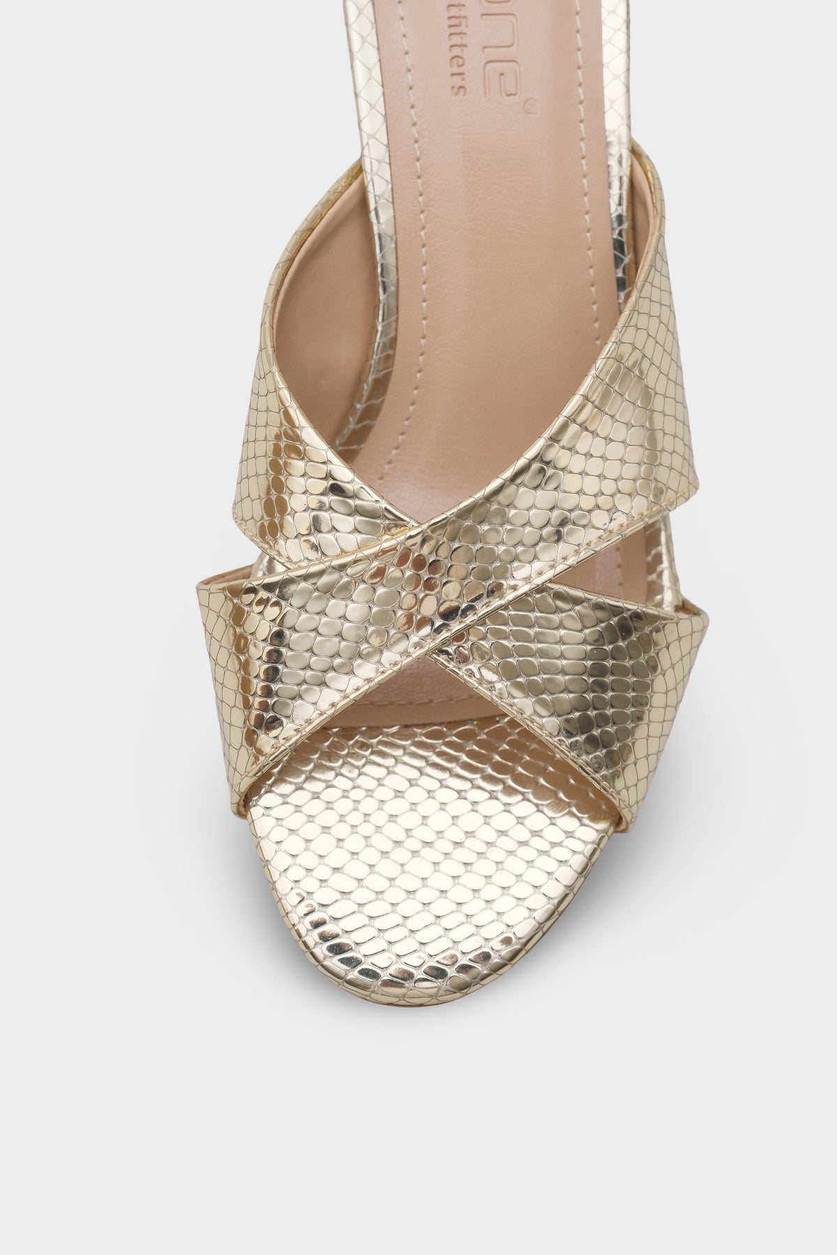 Taya Orta Topuklu Çapraz Bantlı Kadın Terlik