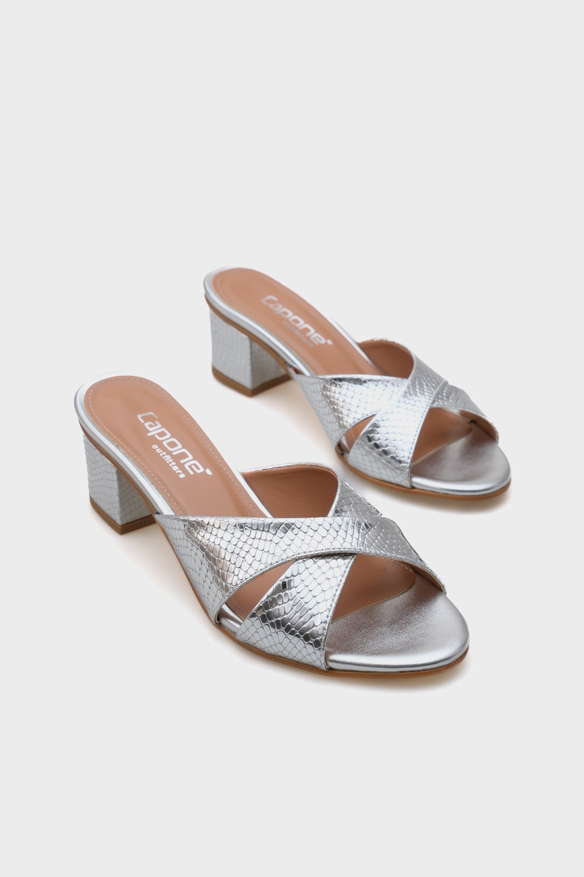 Taya Orta Topuklu Çapraz Bantlı Kadın Terlik