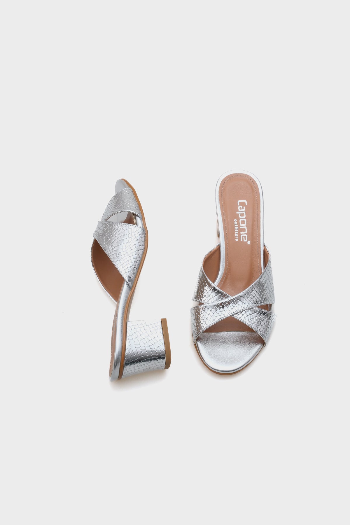 Taya Orta Topuklu Çapraz Bantlı Kadın Terlik