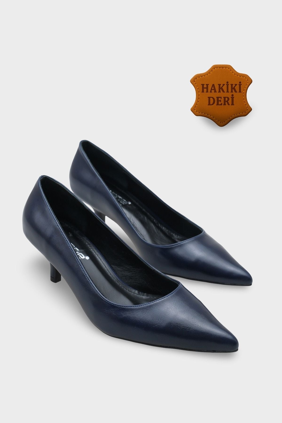 Veronica Orta Topuklu Sivri Burunlu Hakiki Deri Astar Kadın Stiletto