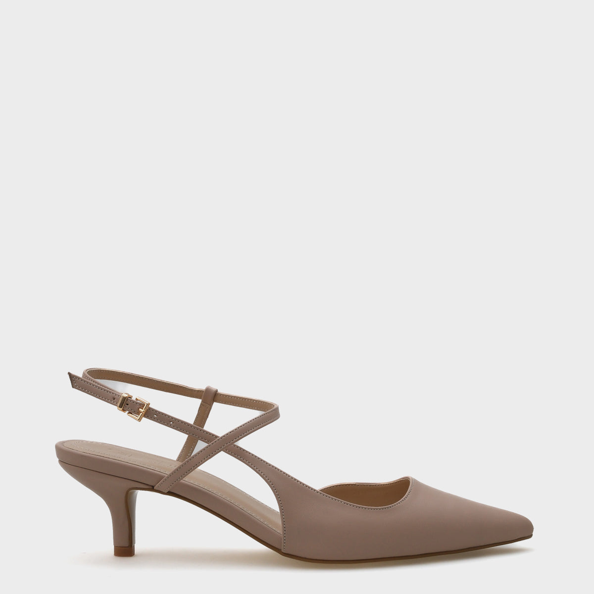 Perla Orta Topuklu Bilekten Bantlı Sivri Burunlu Kadın Ayakkabı