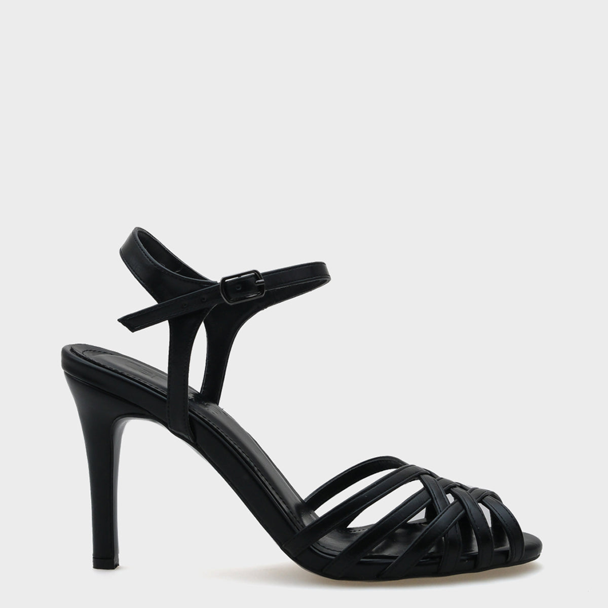 Corri Topuklu Kafes Örgülü Bilekten Bantlı Kadın Sandalet