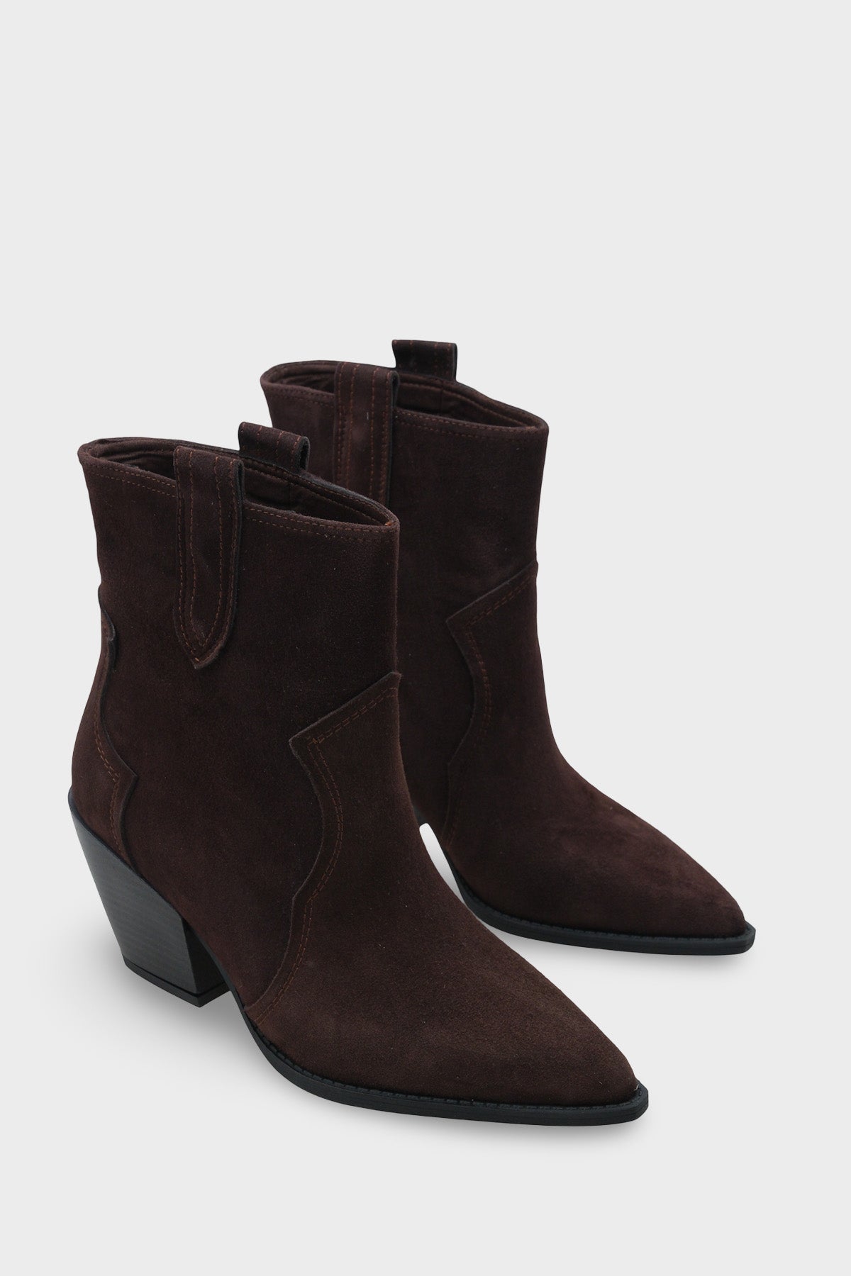 Tiffani Sivri Burunlu Hakiki Deri Yandan Çekmeli Kadın Kovboy Bot