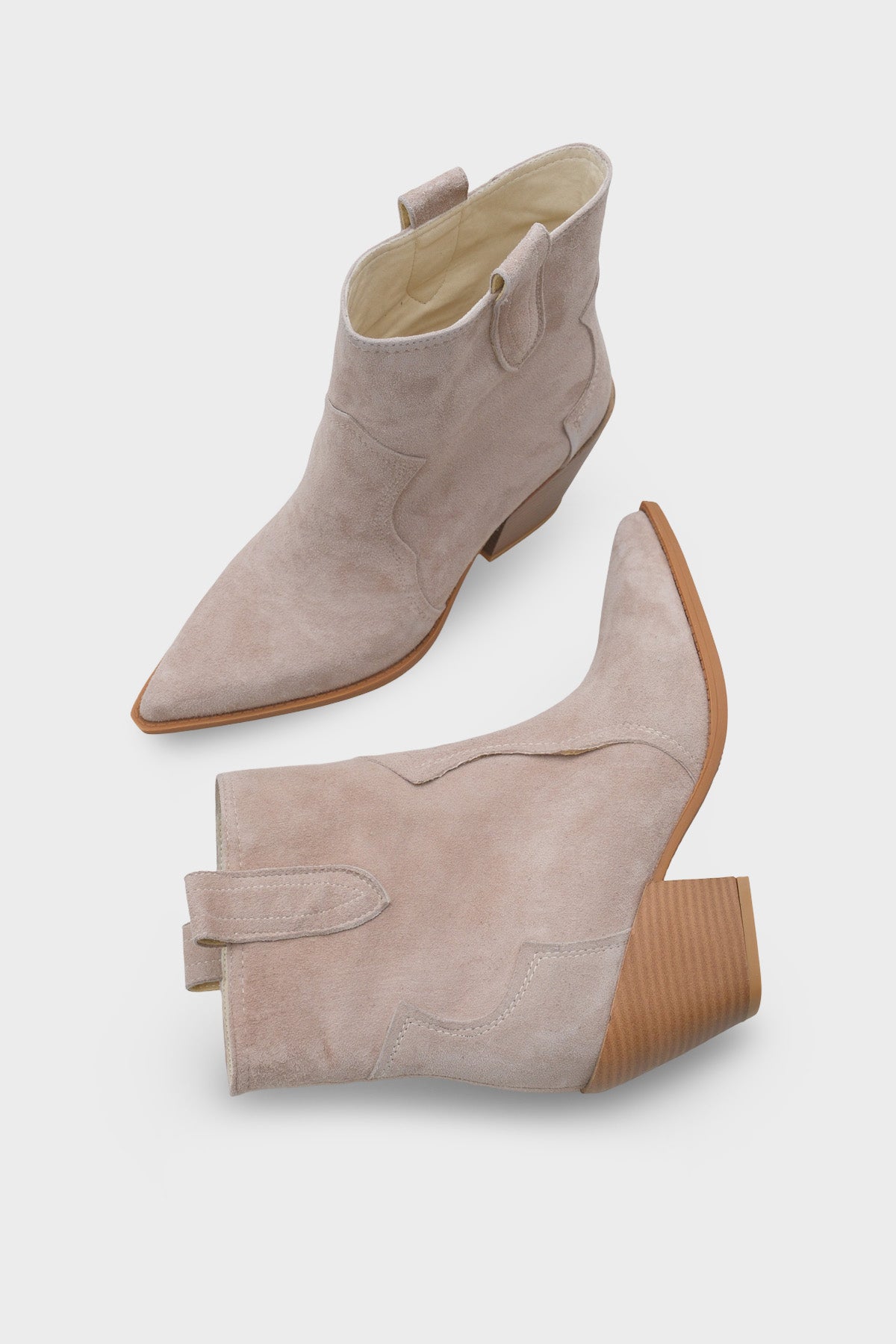 Tiffani Sivri Burunlu Hakiki Deri Yandan Çekmeli Kadın Kovboy Bot