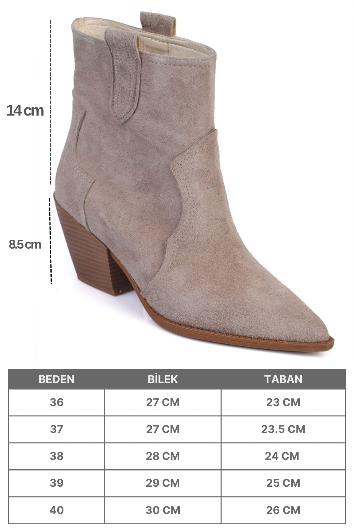 Tiffani Sivri Burunlu Hakiki Deri Yandan Çekmeli Kadın Kovboy Bot