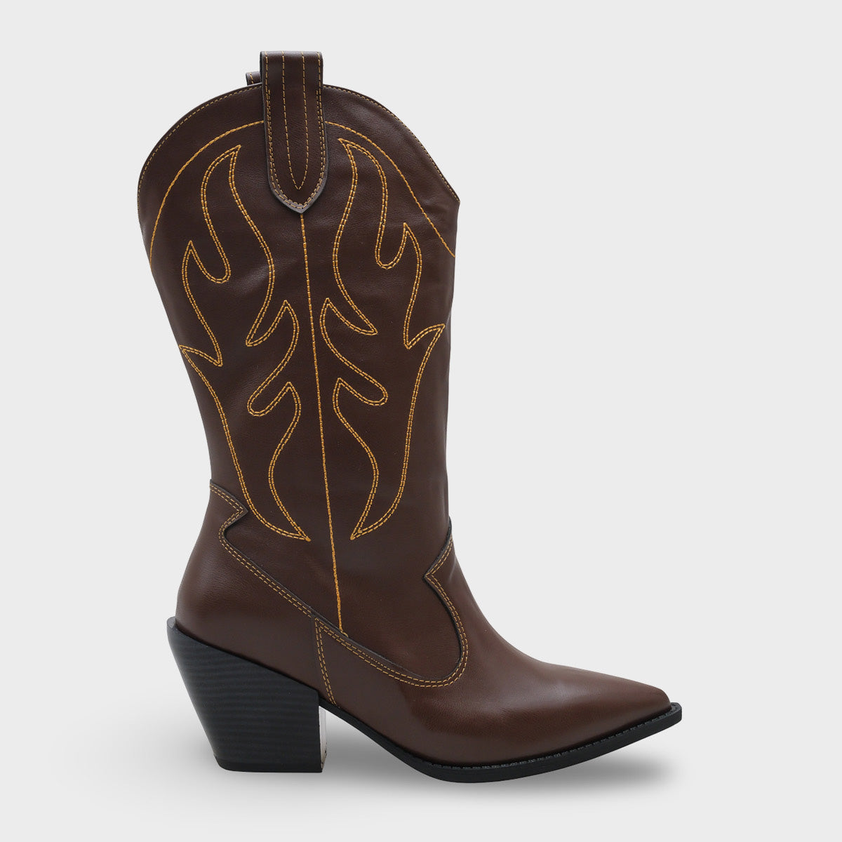 Malina Sivri Burunlu Nakışlı Kadın Kovboy Çizme