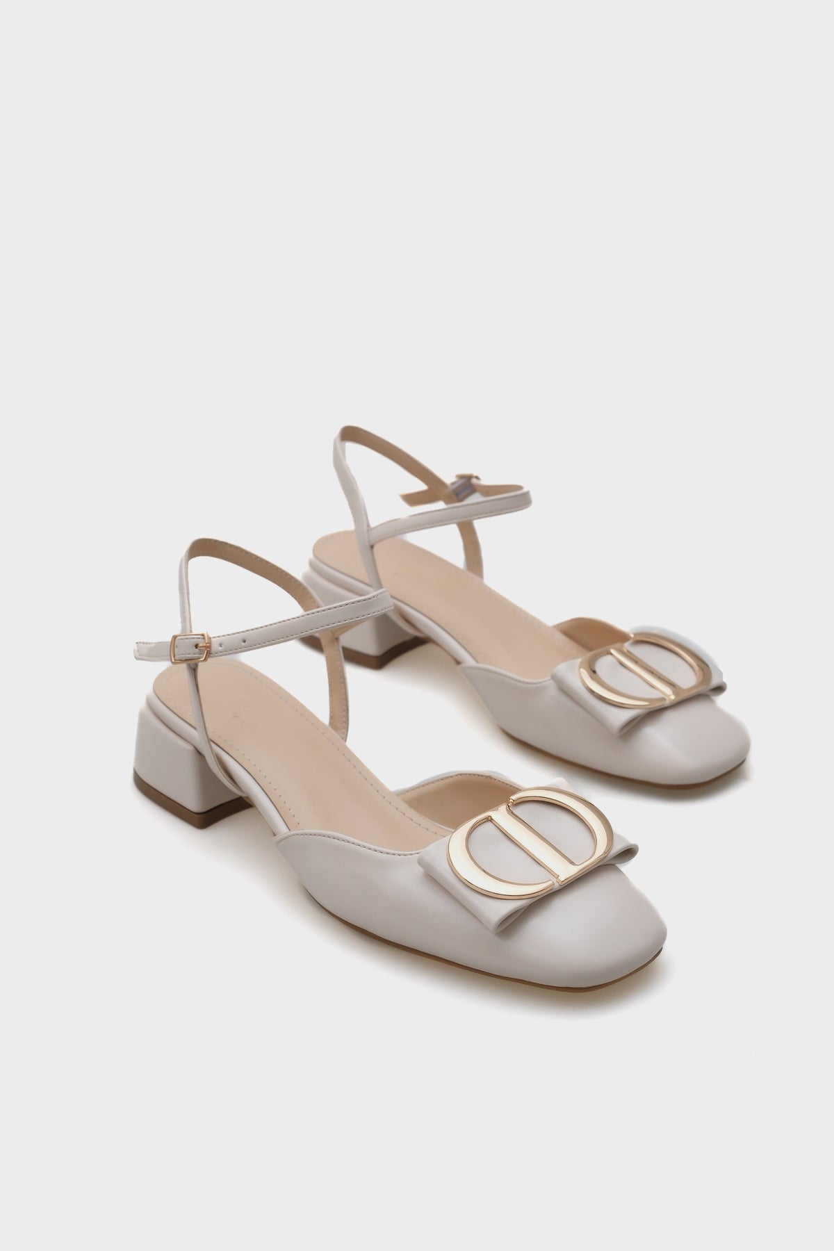 Randi  Arkası Açık  Tokalı Kısa Topuklu Kadın Ayakkabı