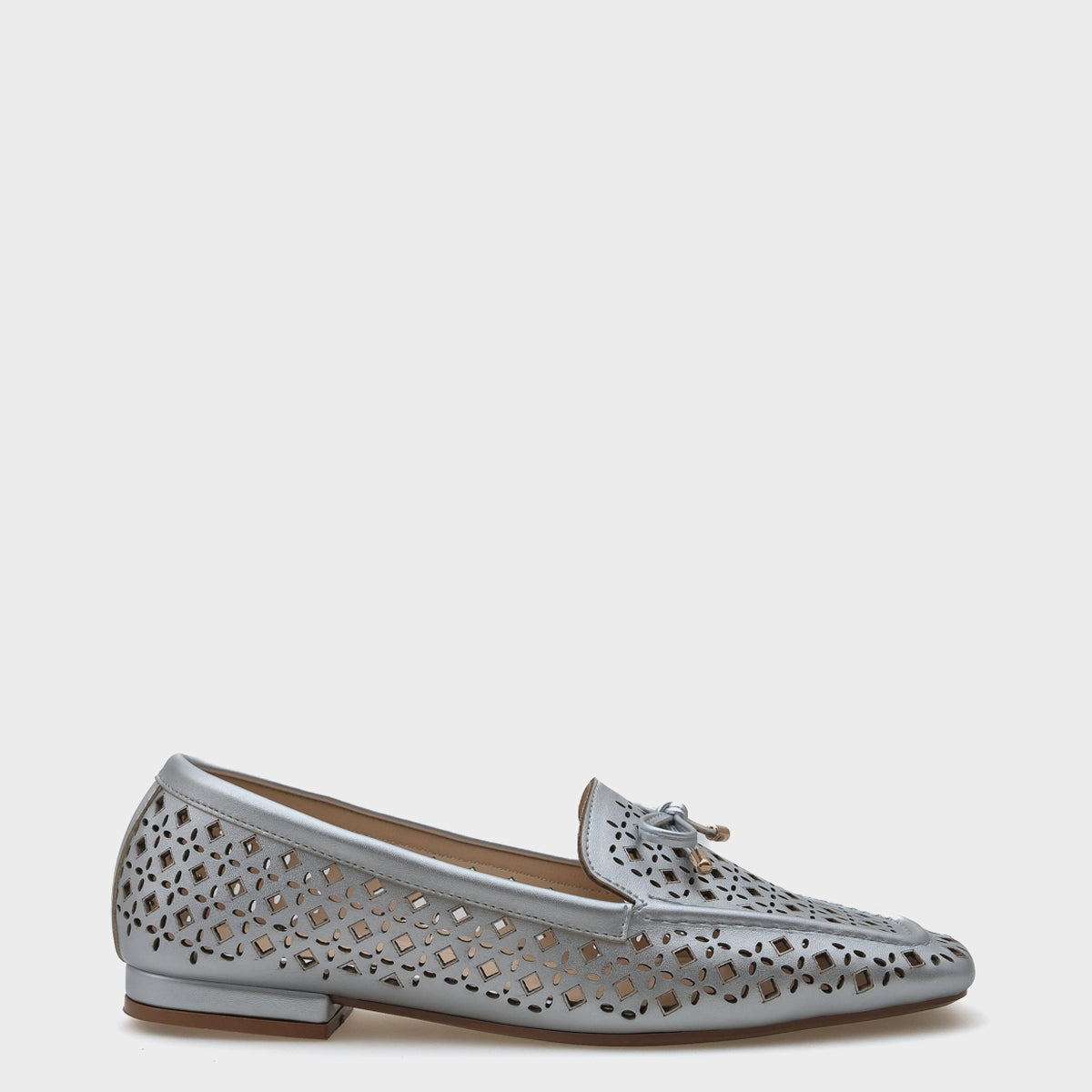 Cara Zımbalı Metalik Kadın Loafer
