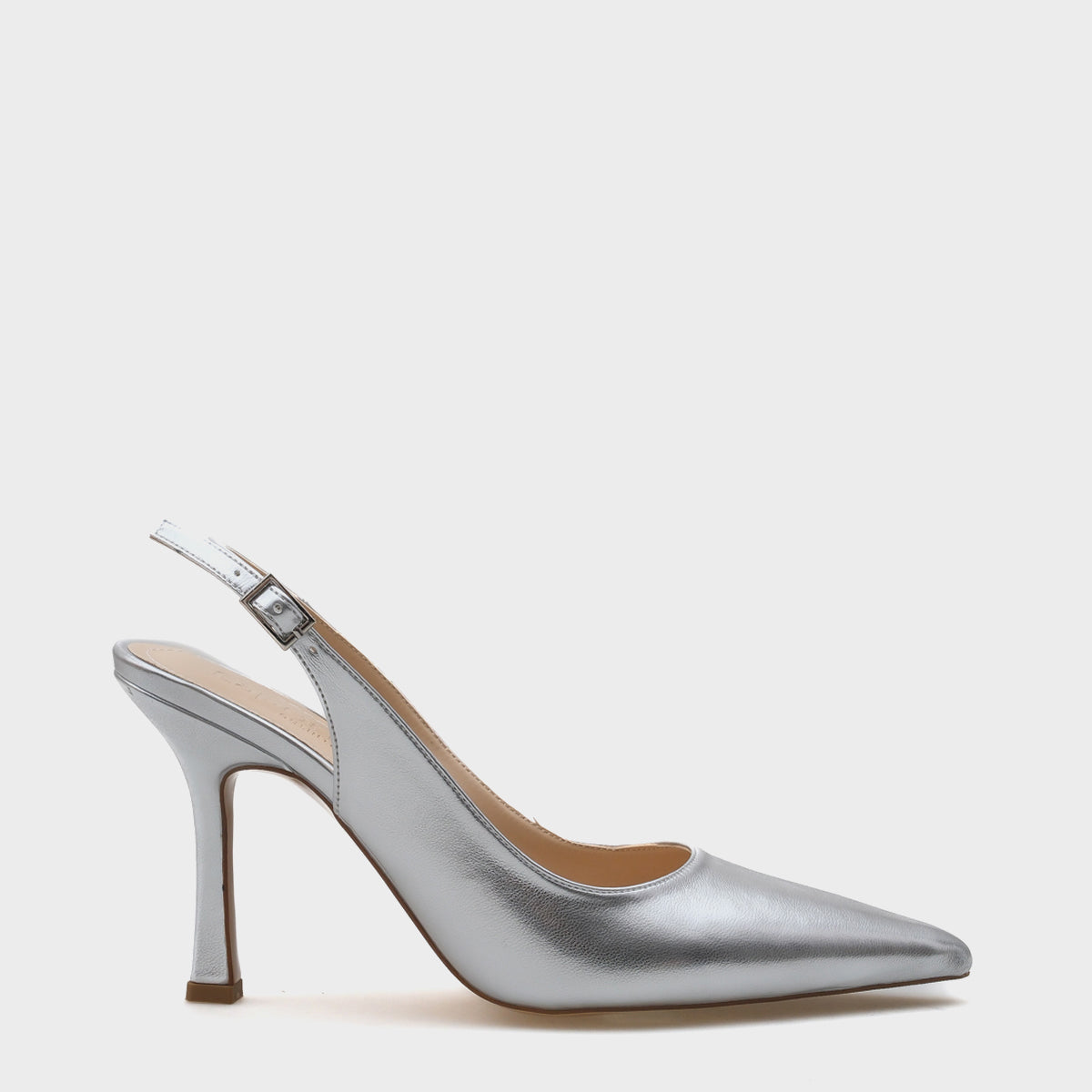 Barres Arkası Açık Sivri Burunlu Orta Topuklu Kadın Ayakkabı