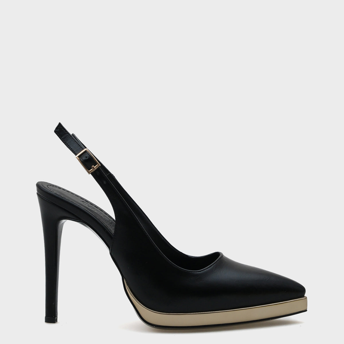 Risa Arkası Açık Sivri Burunlu Yüksek Topuklu Platform Kadın Ayakkabı