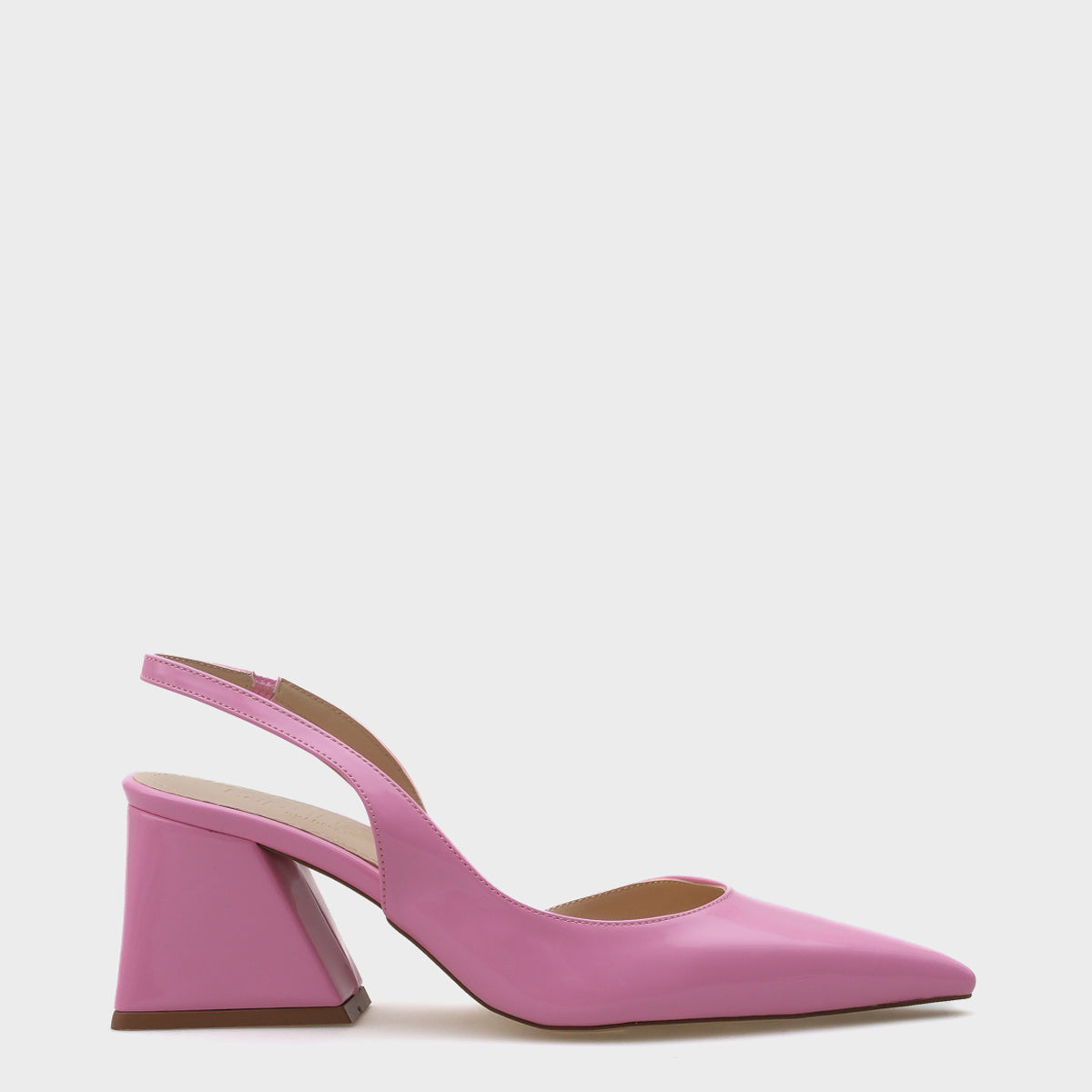 Robby Arkası Açık Sivri Burunlu Orta Topuklu Rugan Kadın Ayakkabı