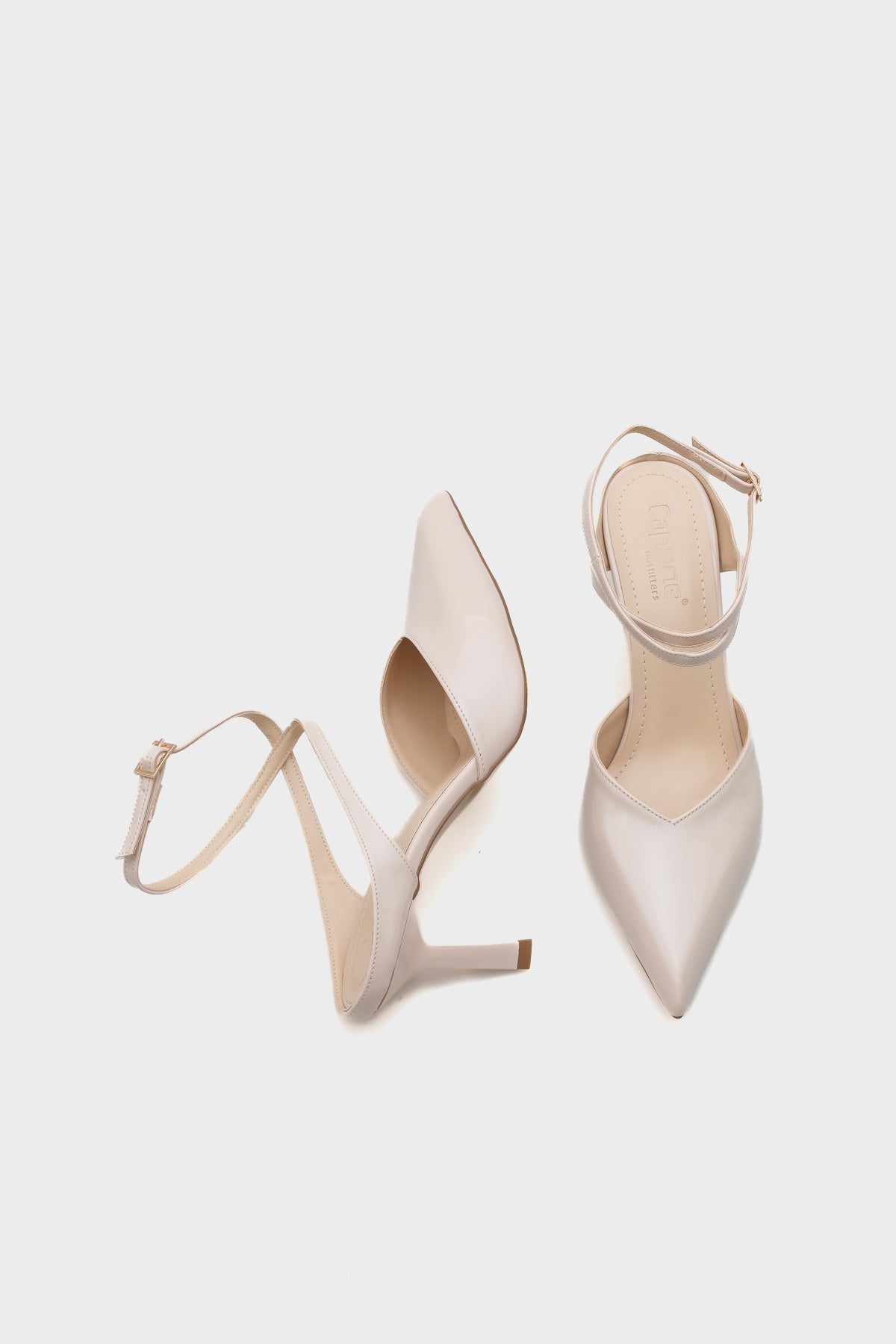 Tiff Sivri Burunlu Orta Topuklu Bilekten Bantlı Kadın Ayakkabı