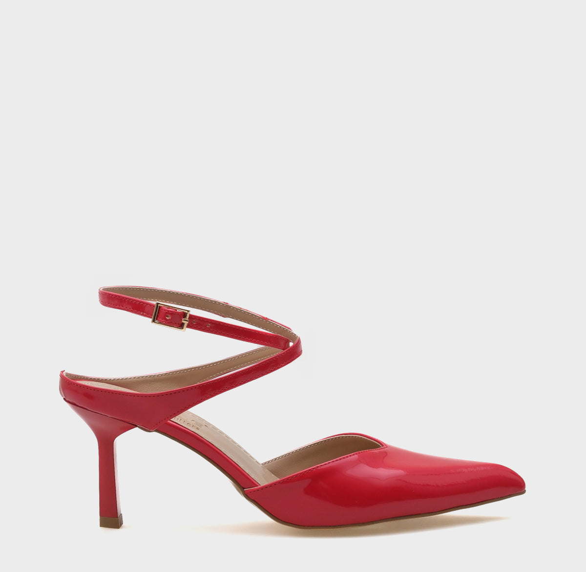 Tiff Sivri Burunlu Orta Topuklu Bilekten Bantlı Kadın Ayakkabı