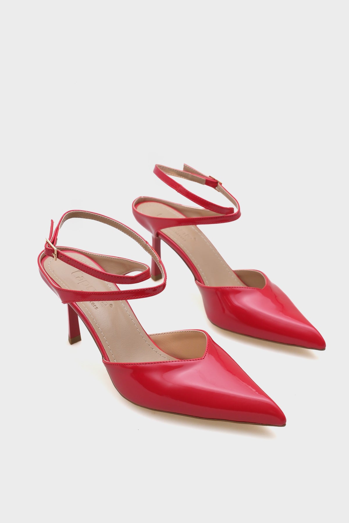 Tiff Sivri Burunlu Orta Topuklu Bilekten Bantlı Kadın Ayakkabı