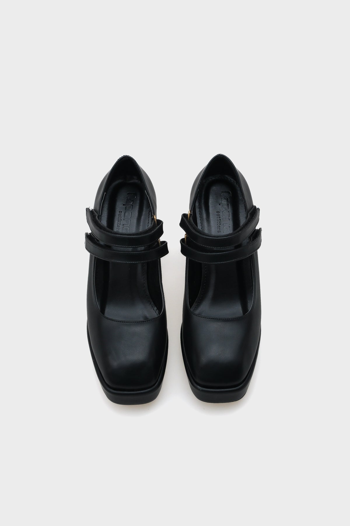 Küt Burunlu Bantlı Platform Mary Jane Ayakkabı