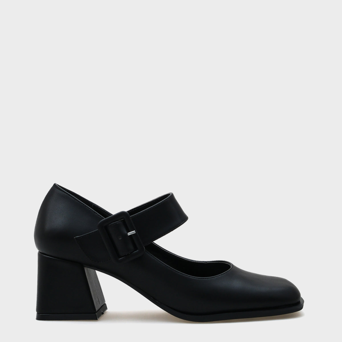 Cilt Küt Burunlu Mary Jane Orta Topuklu Kadın Ayakkabı