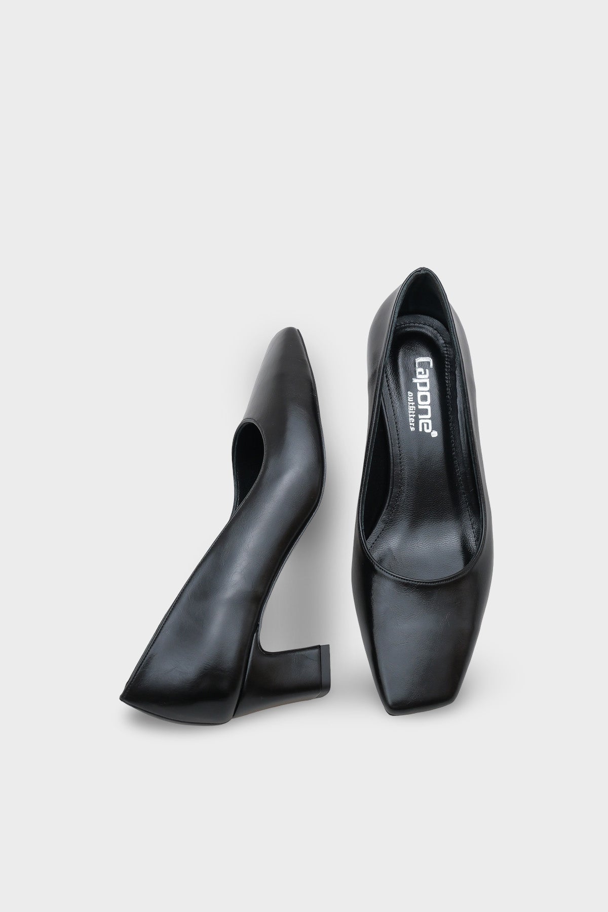 Janie Orta Boy Topuklu Küt Burunlu Hakiki Deri Astarlı Kadın Ayakkabı