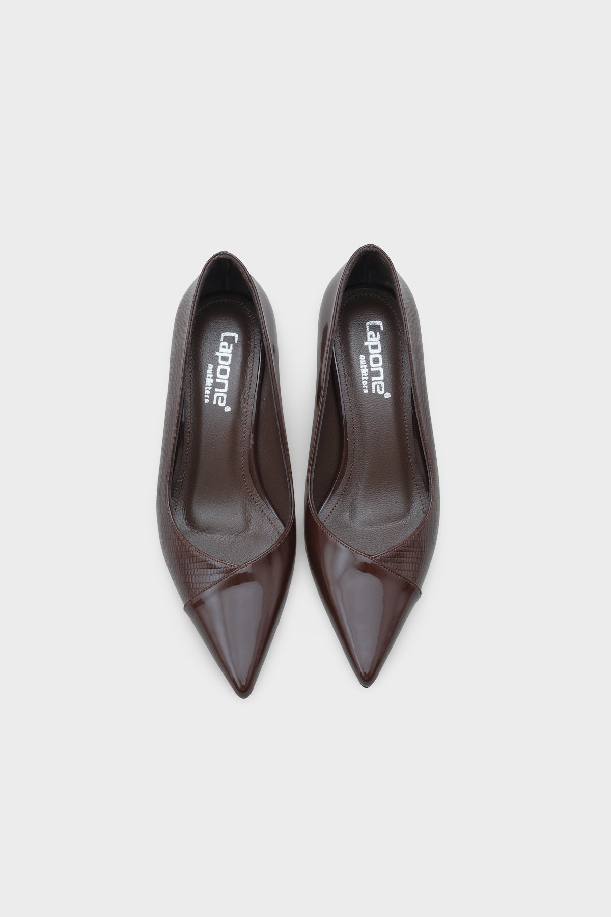 Brianne Orta Topuklu Bantlı Yılan Baskılı Hakiki Deri Astarlı Stiletto