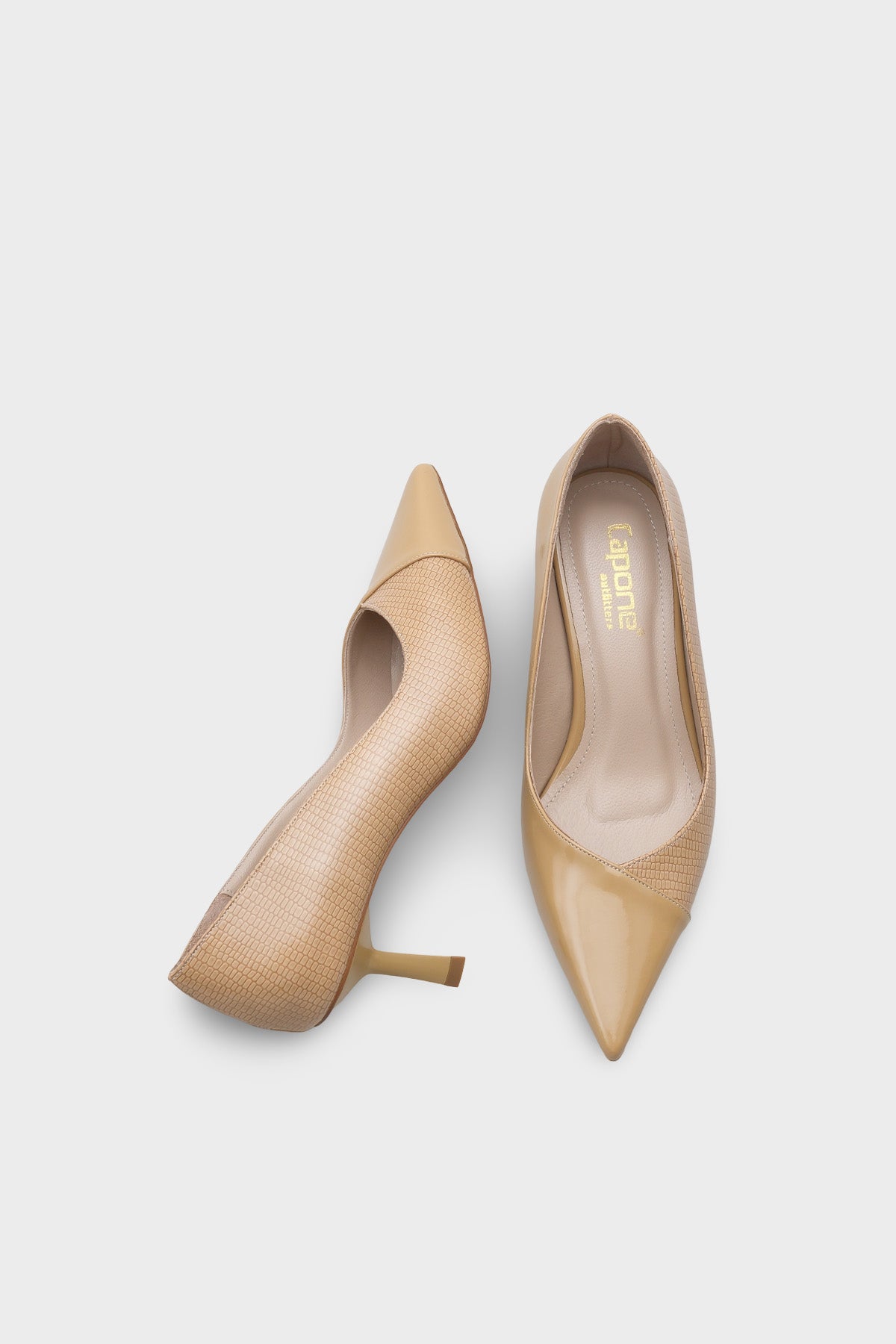 Brianne Orta Topuklu Bantlı Yılan Baskılı Hakiki Deri Astarlı Stiletto