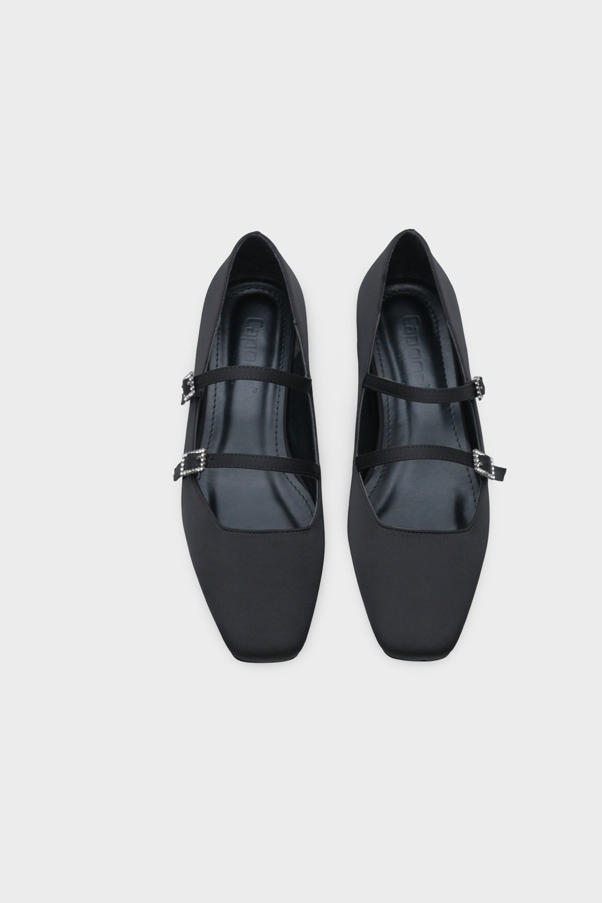 Katheryn Küt Burunlu Kısa Topuklu Taşlı Tokalı Saten Mary Jane Kadın Ayakkabı