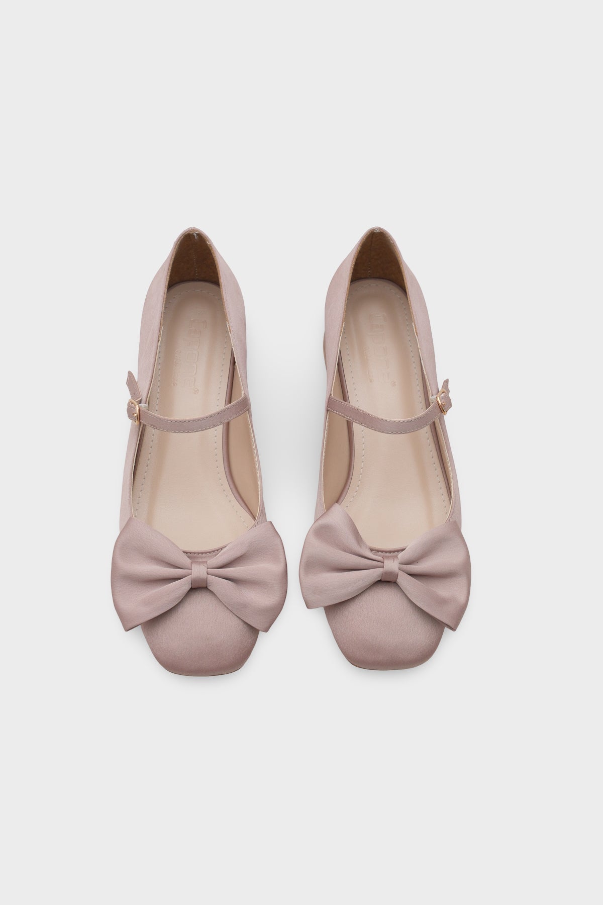 Susanna Kısa Topuklu Küt Burunlu Fiyonklu Mary Jane Saten Kadın Ayakkabı