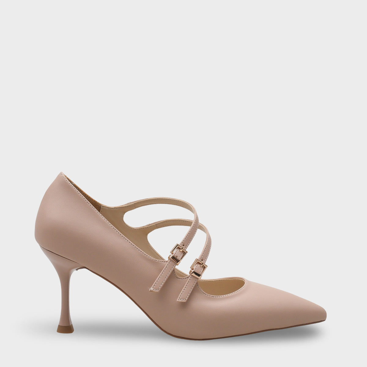 Marigold Orta Topuklu Sivri Burunlu Bantlı Kadın Ayakkabı