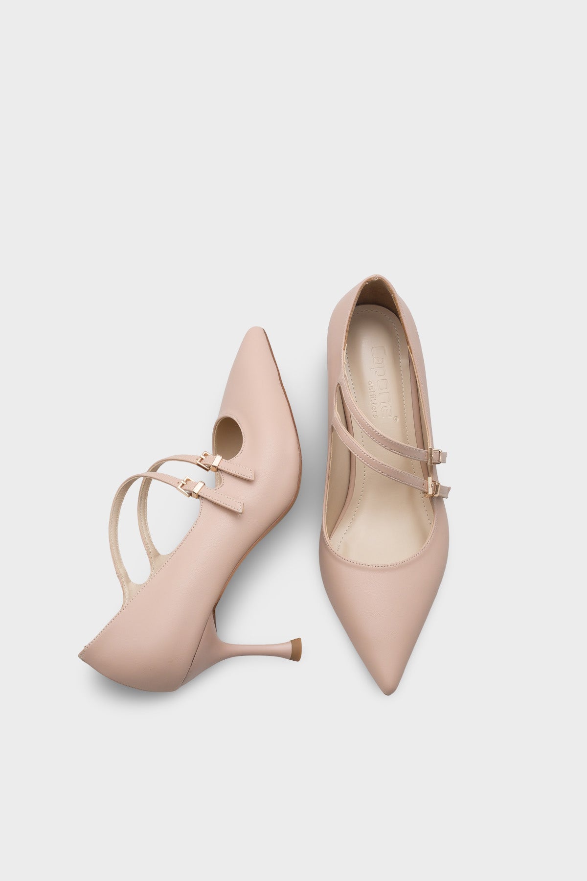 Marigold Orta Topuklu Sivri Burunlu Bantlı Kadın Ayakkabı