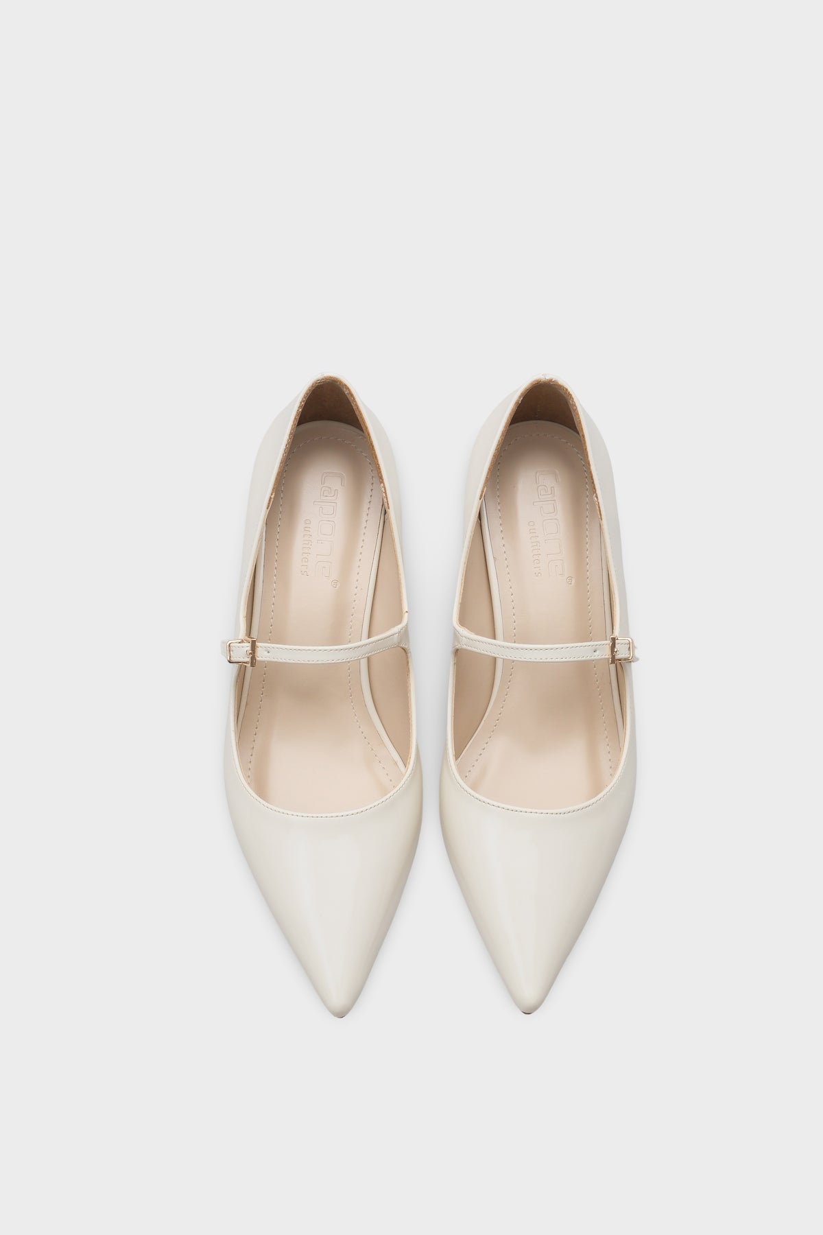 Melody Sivri Burunlu Orta Topuklu Rugan Görünümlü Kadın Ayakkabı