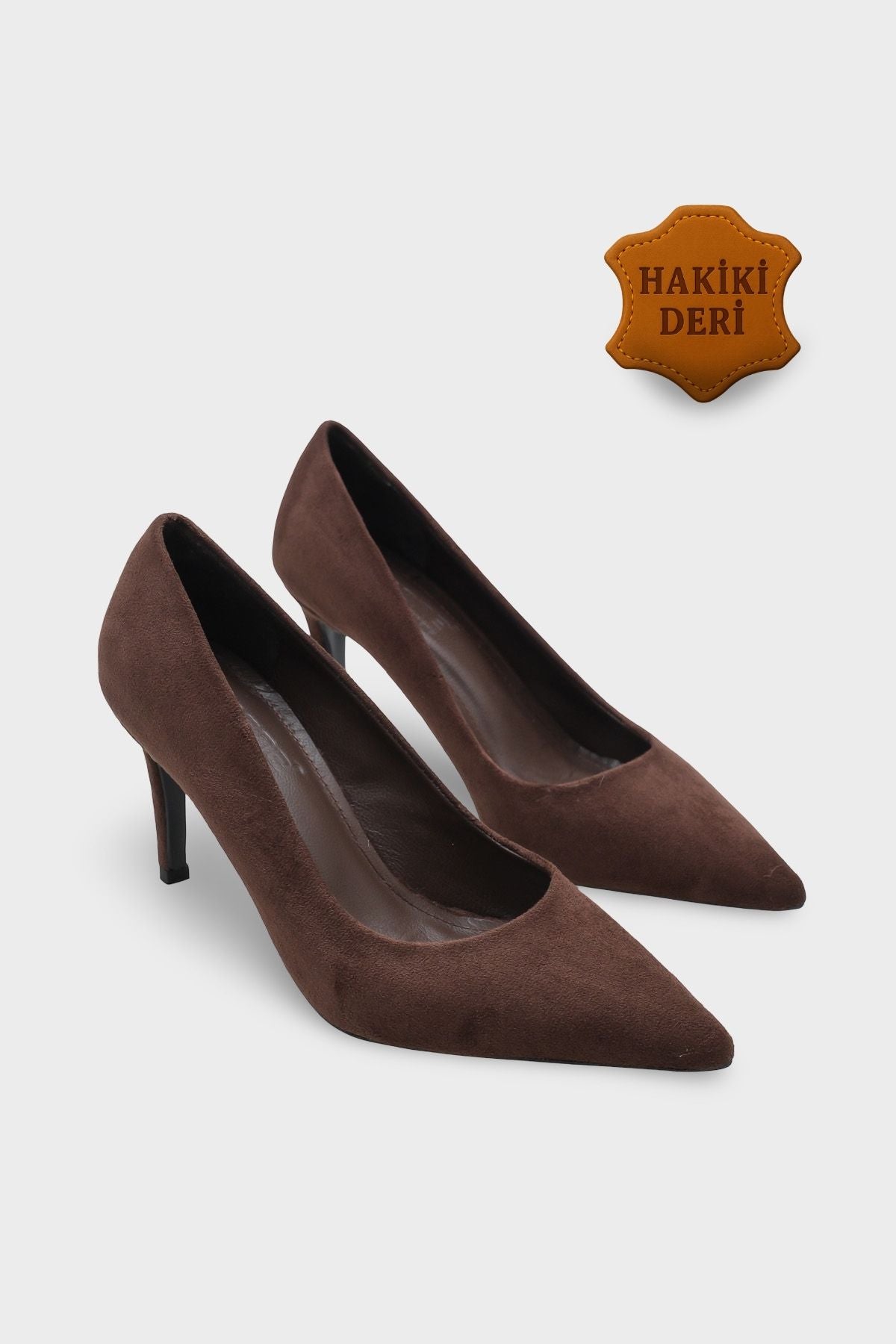 Rhonda Orta Topuklu Günlük Şık Astar Hakiki Deri Stiletto