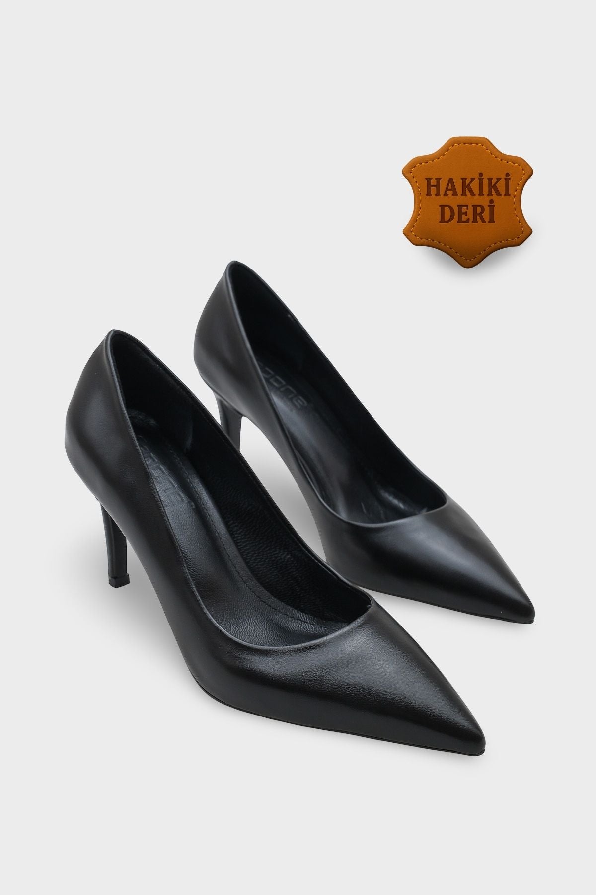 Rhonda Orta Topuklu Günlük Şık Astar Hakiki Deri Stiletto