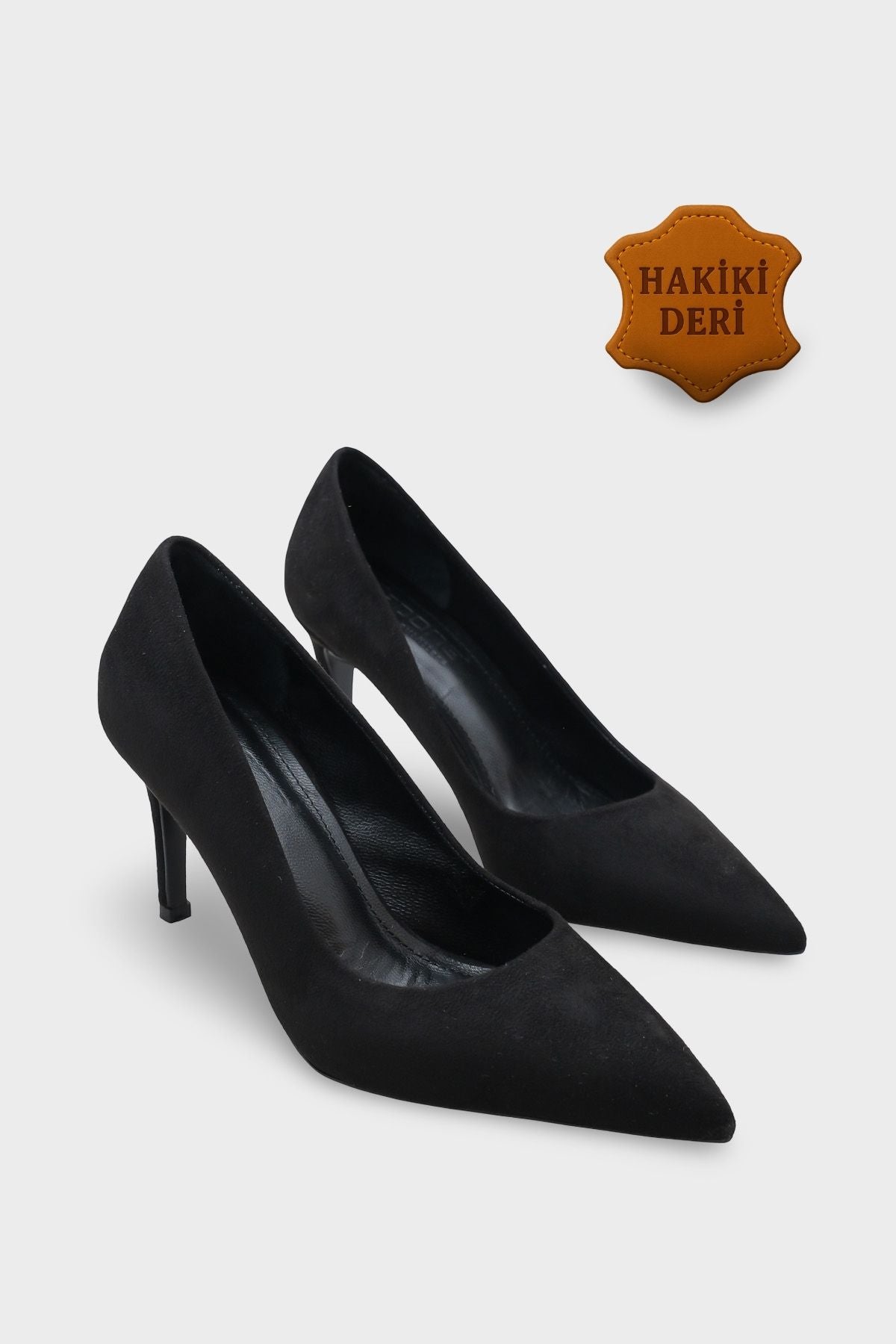 Rhonda Orta Topuklu Günlük Şık Astar Hakiki Deri Stiletto