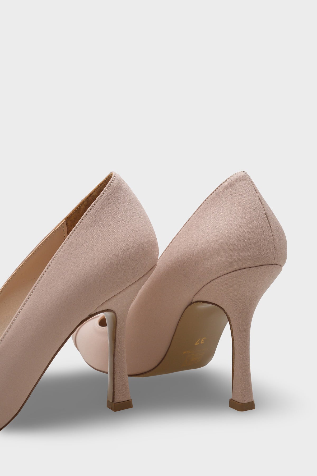 Karyl Yüksek Topuklu Taşlı Tokalı Saten Şık Stiletto